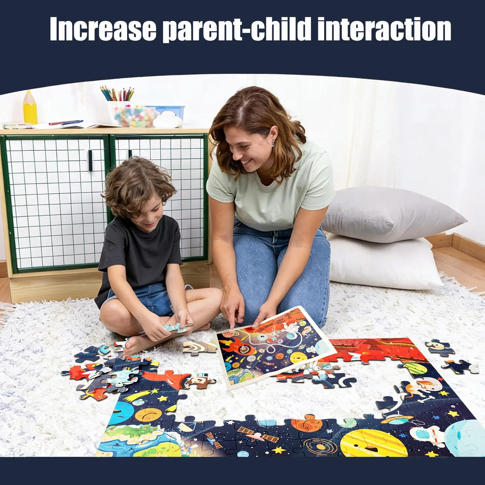 4, 5, 6 años, rompecabezas para niños, 96 piezas, rompecabezas de suelo para viajes espaciales, modelo del sistema solar, juguete Montessori a partir de 3 años, regalos de cumpleaños para