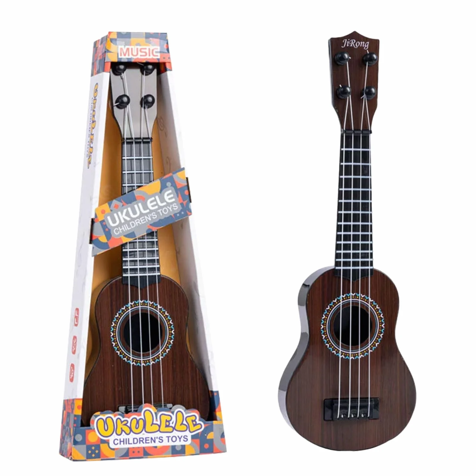 Mini Guitarra Ukelele de Juguete de 4 Cuerdas para Niños, Juguetes de Guitarra para niño pequeños con un simpático Dinosaurio, Ukelele para Niños como Instrumento Musical (A5)