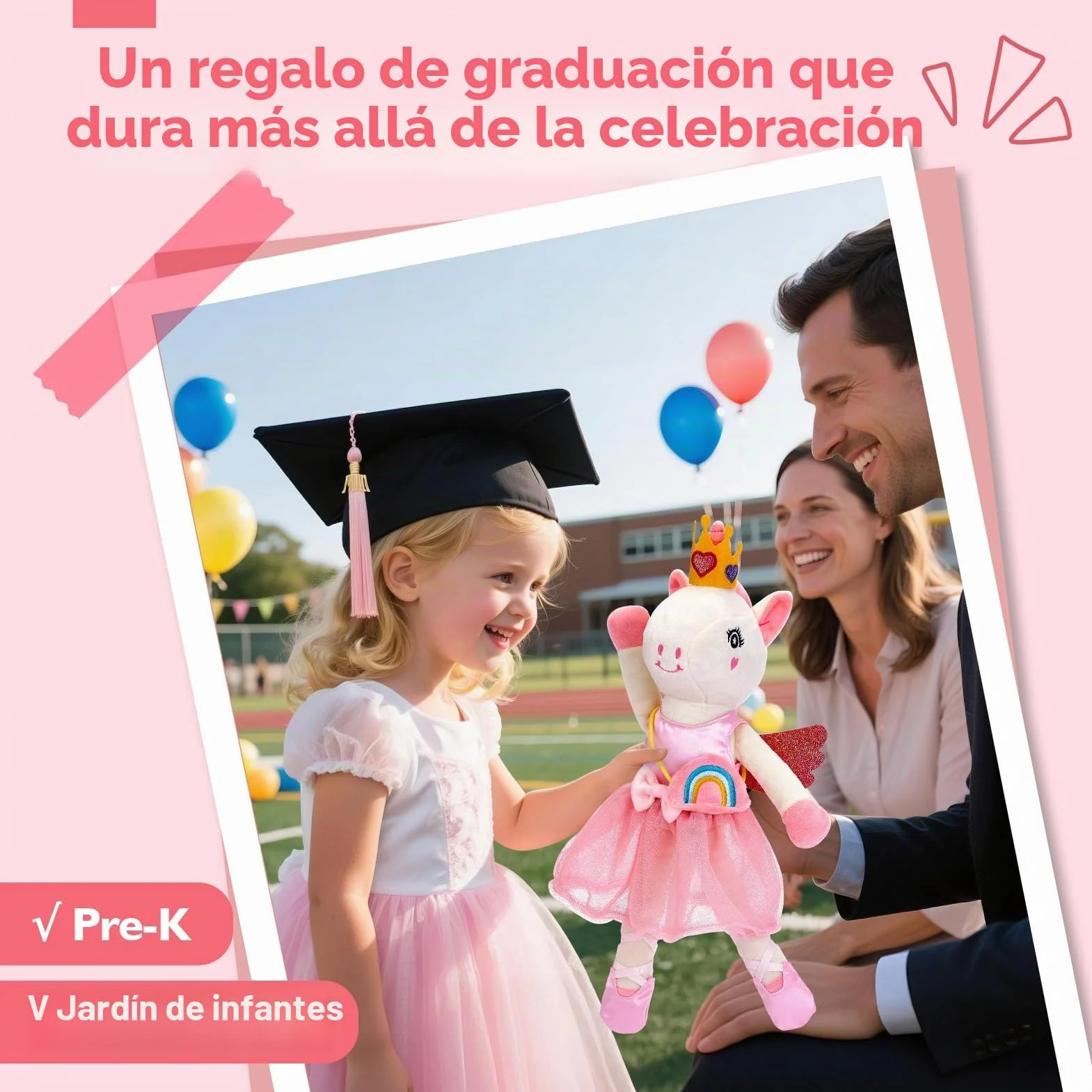 hahaland Unicornio Peluche Juguete Niña 3 años con 3 Set de Ropa y Bolsa