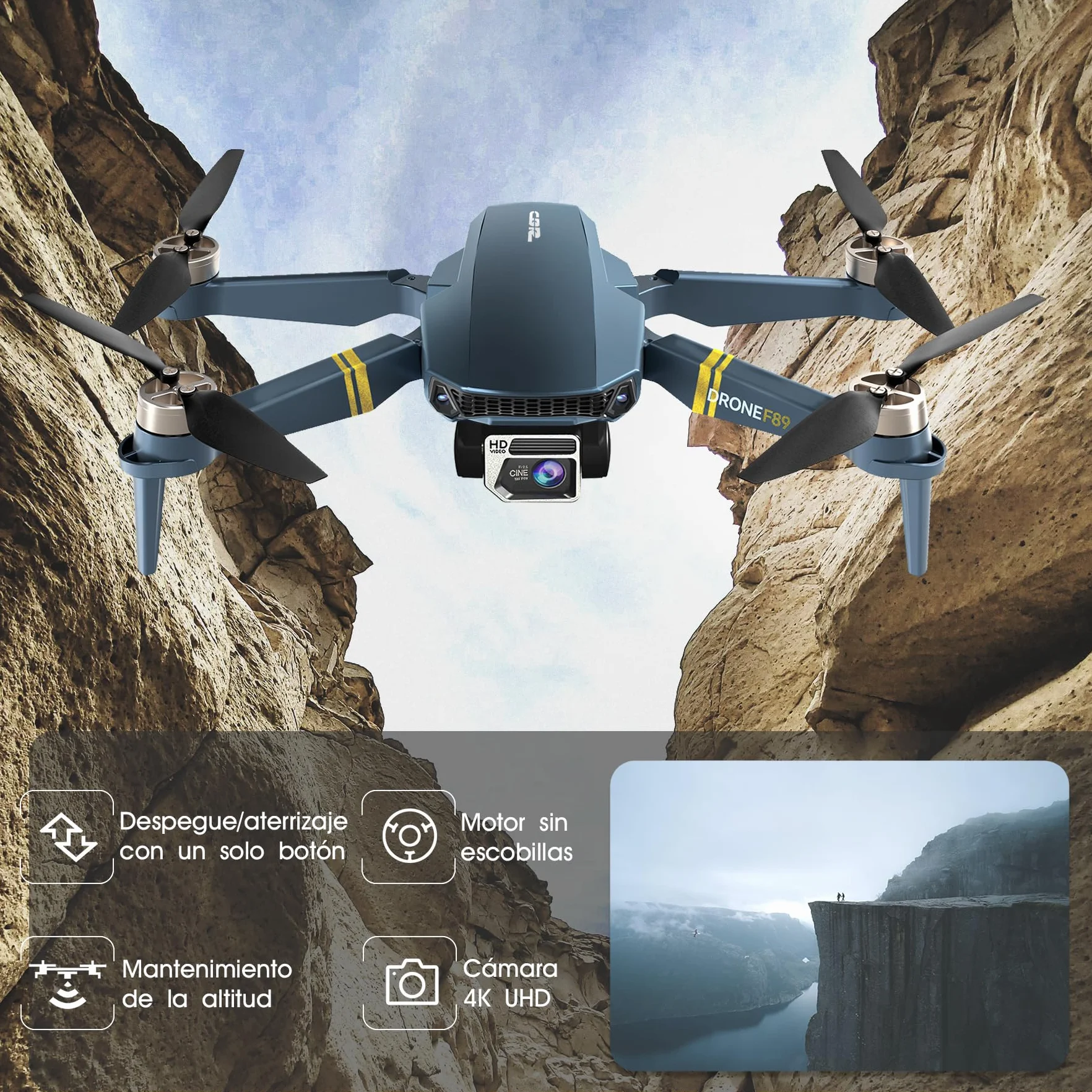 Dron con Cámara 4K HD, 84 Min de Vuelo (3 Baterías), Alcance de 800 m, Seguimiento Automático, Motor Brushless y Hover Automático – Ideal para Principiantes y Adultos