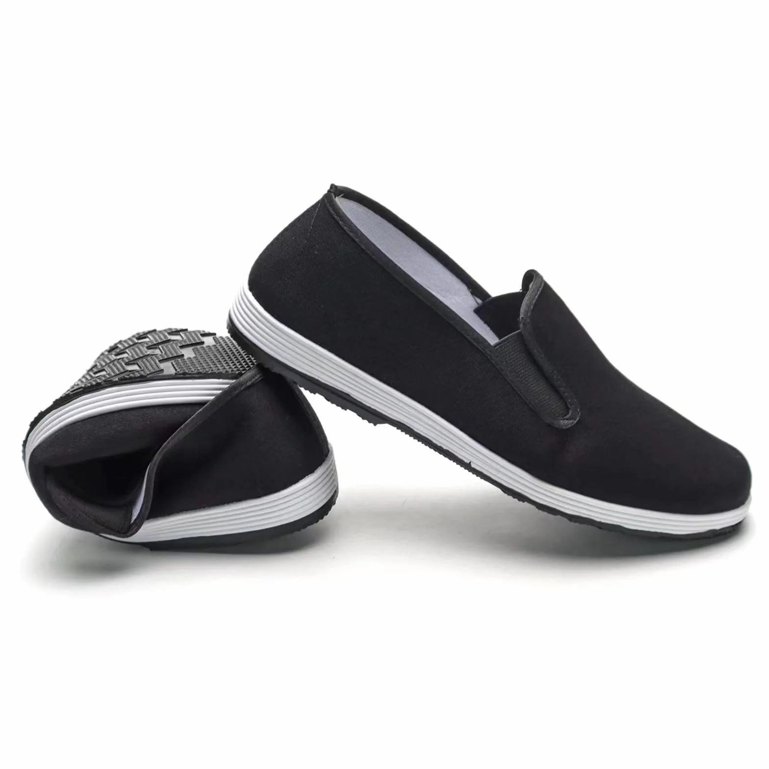 Zapatos de Tai Chi, Zapatos de Kung Fu de Lona, Zapatos de Artes Marciales de Beijing, Suela de Goma Negra