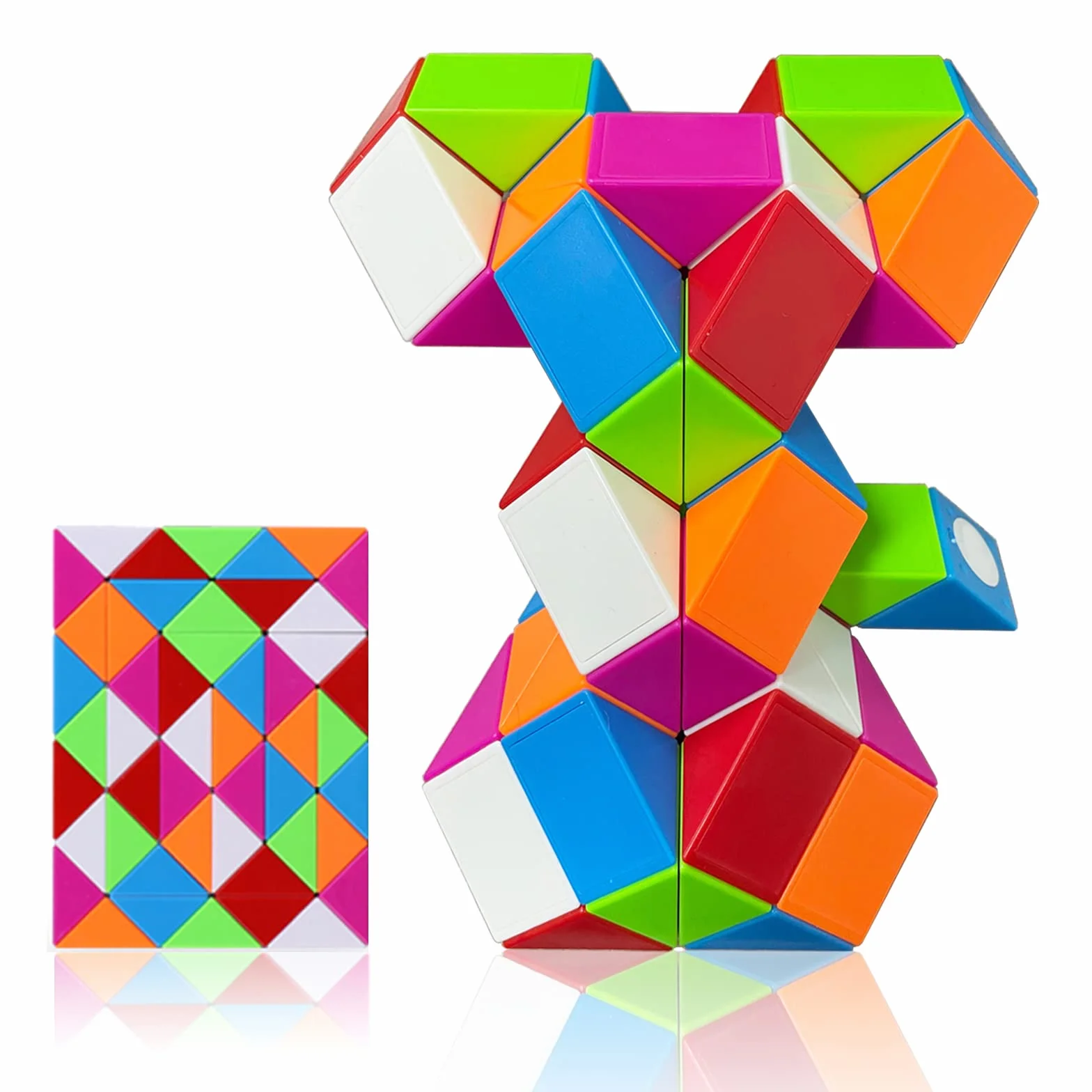 Serpiente mágica 48 Secciones-Regalos cumpleaños niños Colegio-Magic Snake Cube-Serpiente Juguete Mágica-Fidget Toys-Juguetes educativos antiestrés(Multicolores*1)
