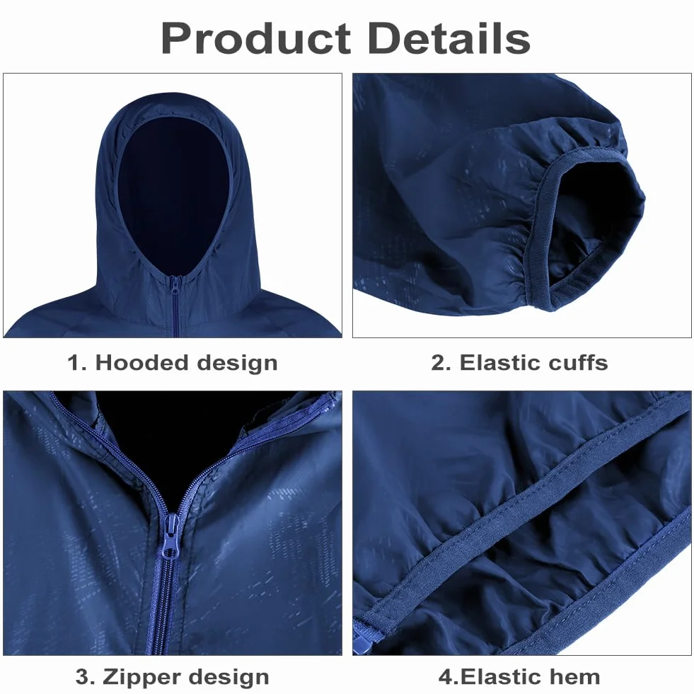Chaqueta Deportiva Hombre Impermeable Ligera Cremallera Chubasquero Running