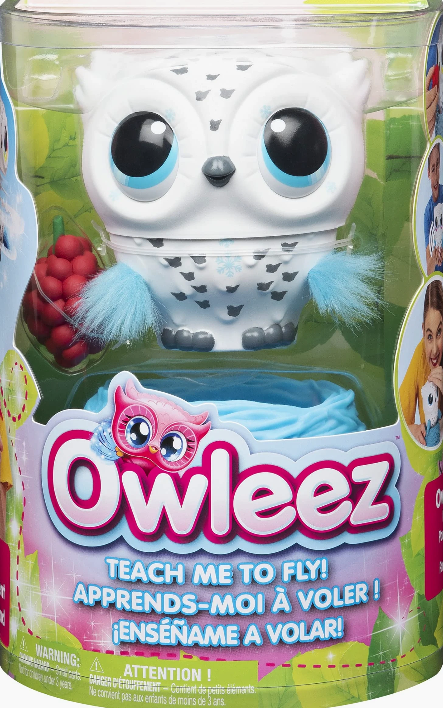 Owleez, Juguete de Bebé Búho Volante Interactivo con Efectos de Sonido y Brillante (Blanco) a Partir de 6 Años, Multicolor