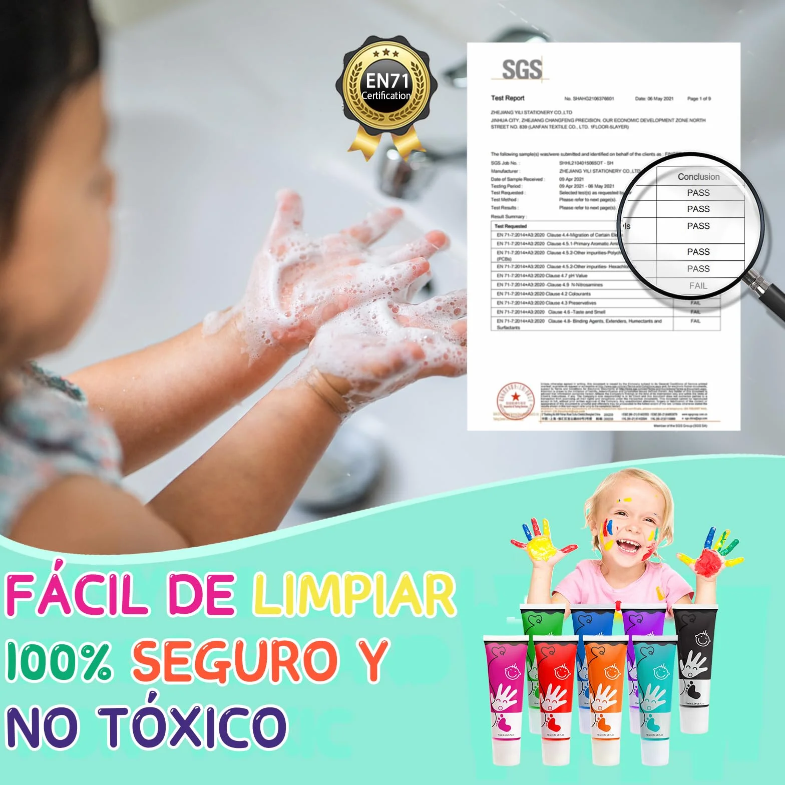 Pintura de Dedos para Niños Con Cabeza de Esponja 8 Colores No Tóxico y Lavable 75 ml/Tubo, Pintura Dedos Adecuado Para Regalos de Educación Infantil, Pintura Hecha a Mano,Regalo Navidad