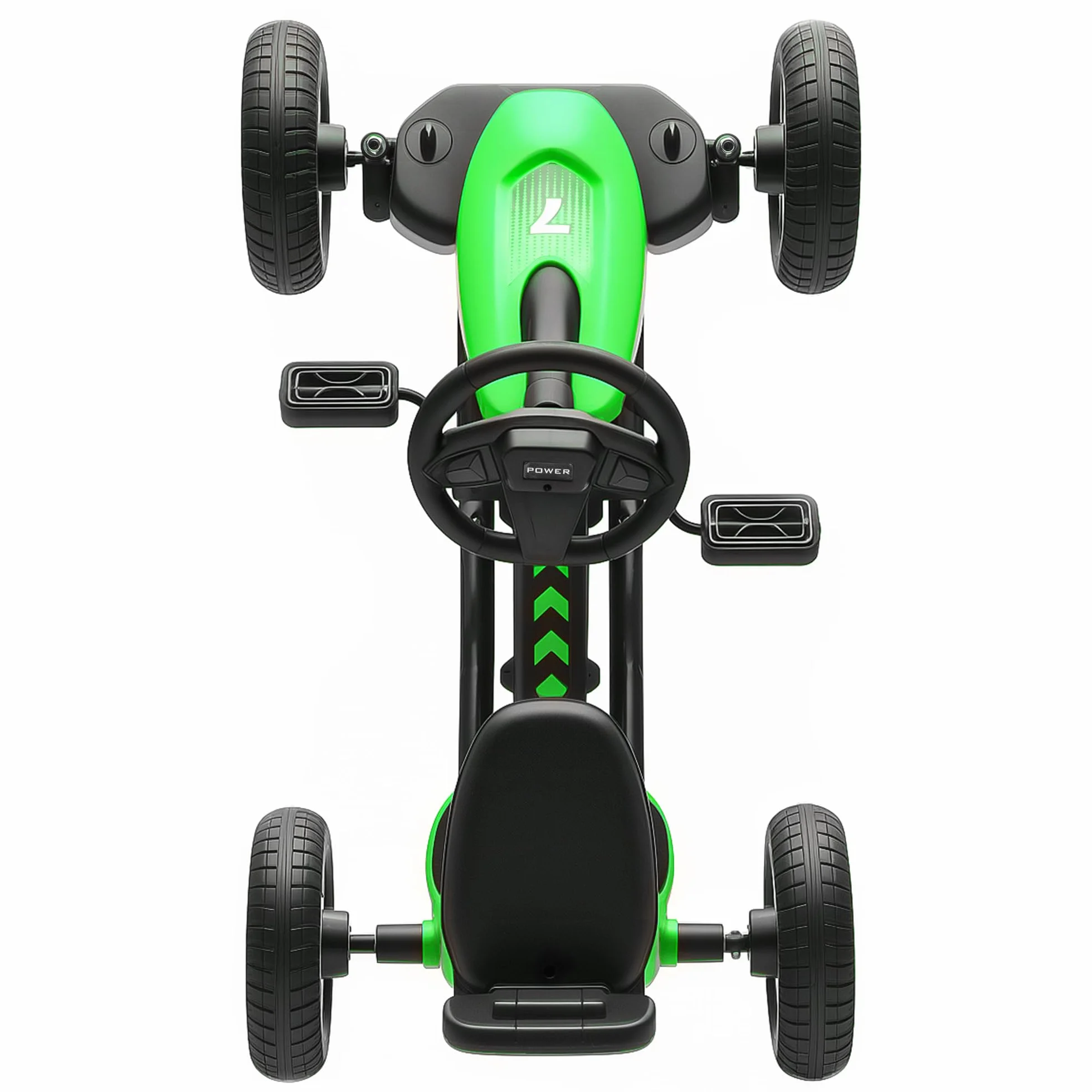 AIYAPLAY Kart a pedales para niños, go-Kart para niños con ruedas de EVA silenciosas, avanzar y retroceder, coche a pedales para niños de 2 a 5 años, color verde