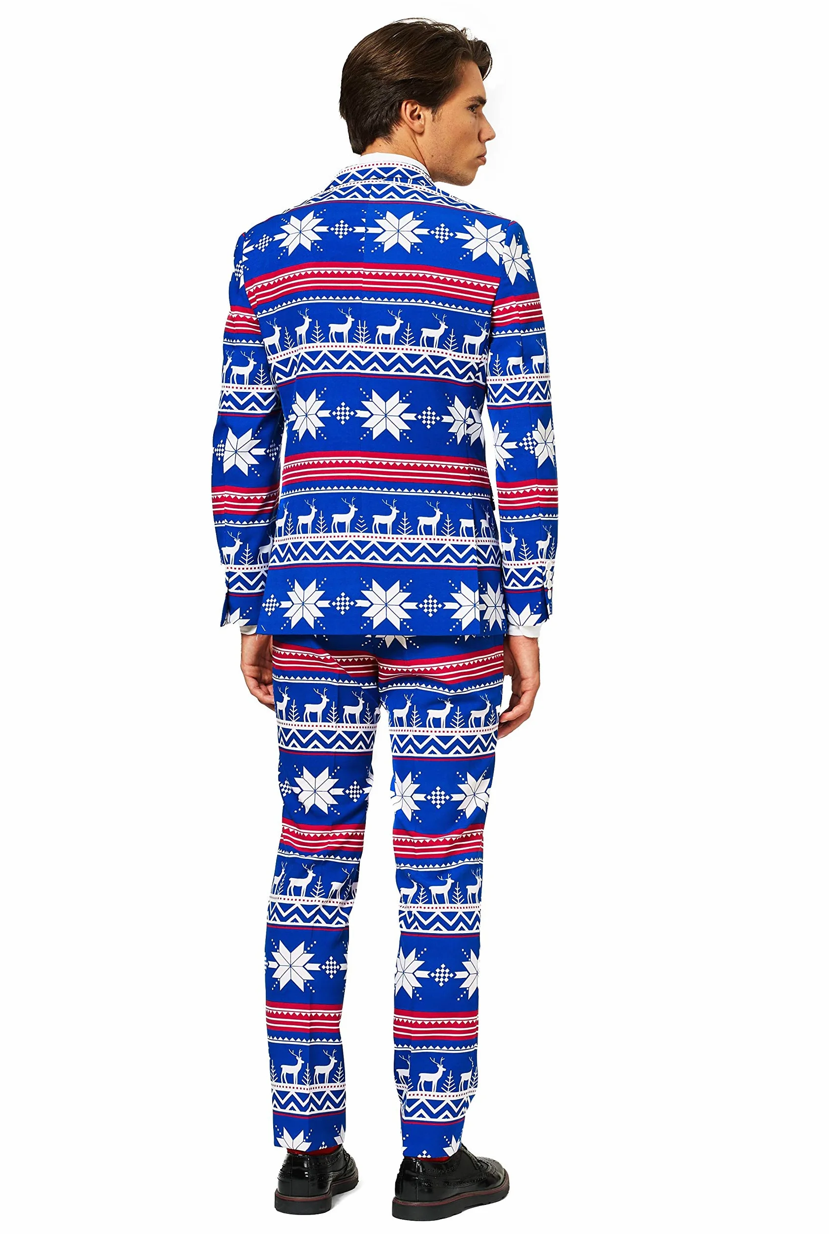 OppoSuits Fun Ugly Christmas Suits For Men – The Rudolph – Full Suit: Jacket, Pants & Tie Traje de Hombre Hombre