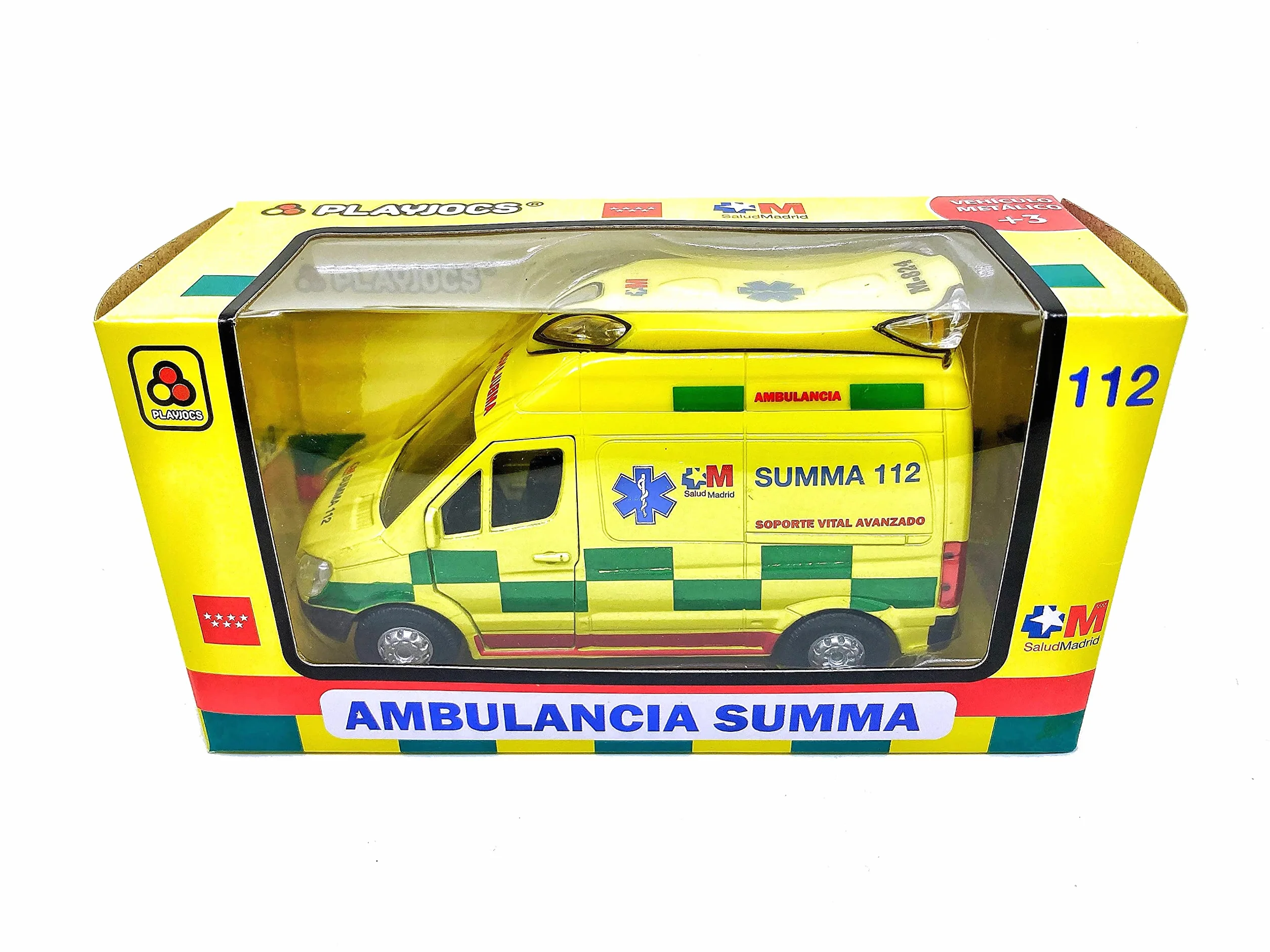 PLAYJOCS GT-8104 Ambulancia Summa Coche metálico Juguete para niños y coleccionistas.