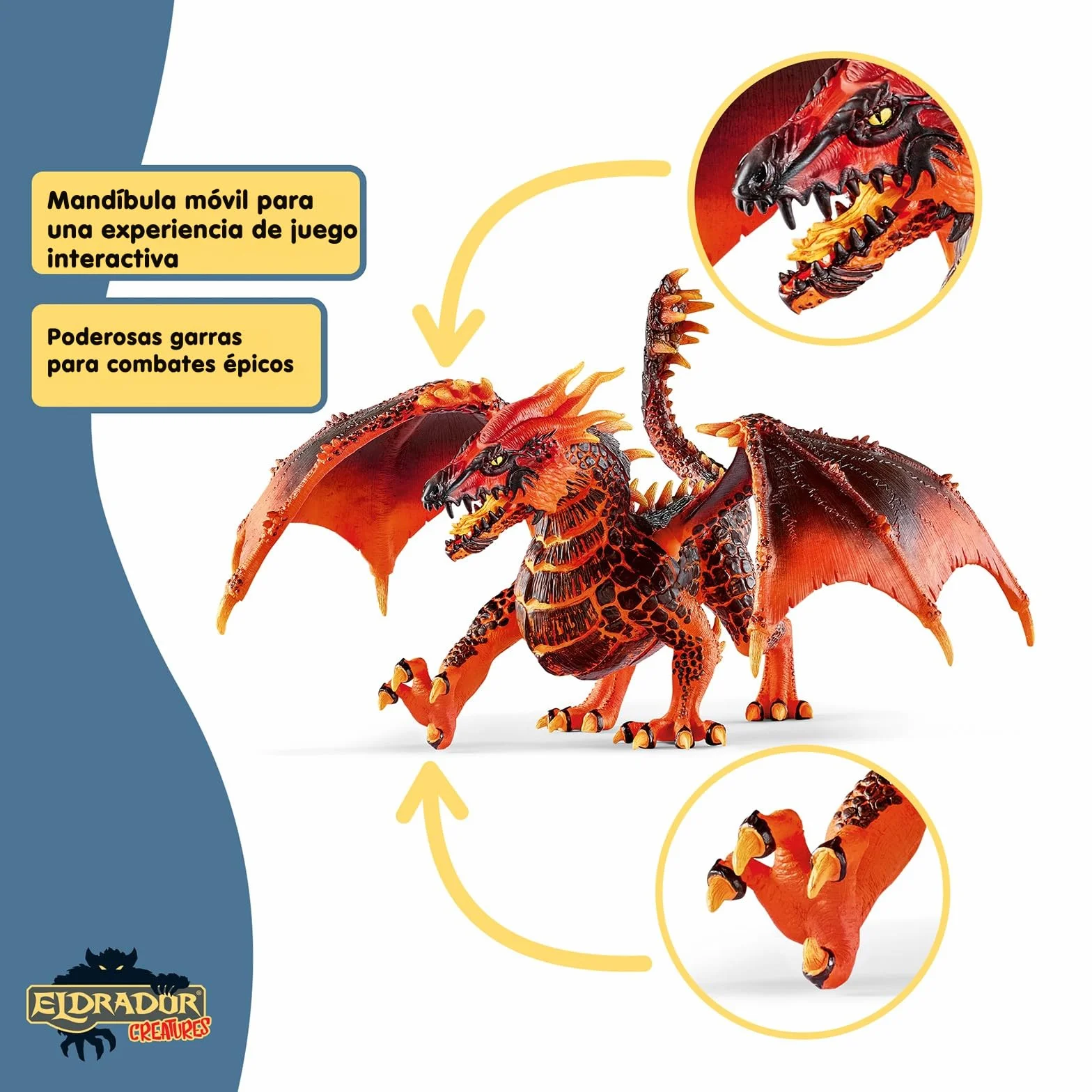 Schleich ELDRADOR Creatures | Dragón de Lava 70138 | Figura de Monstruo ELDRADOR con mandíbula y alas móviles | Juguete de acción para niños y niñas | a Partir de 7 años | 20 x 14 x 15 cm