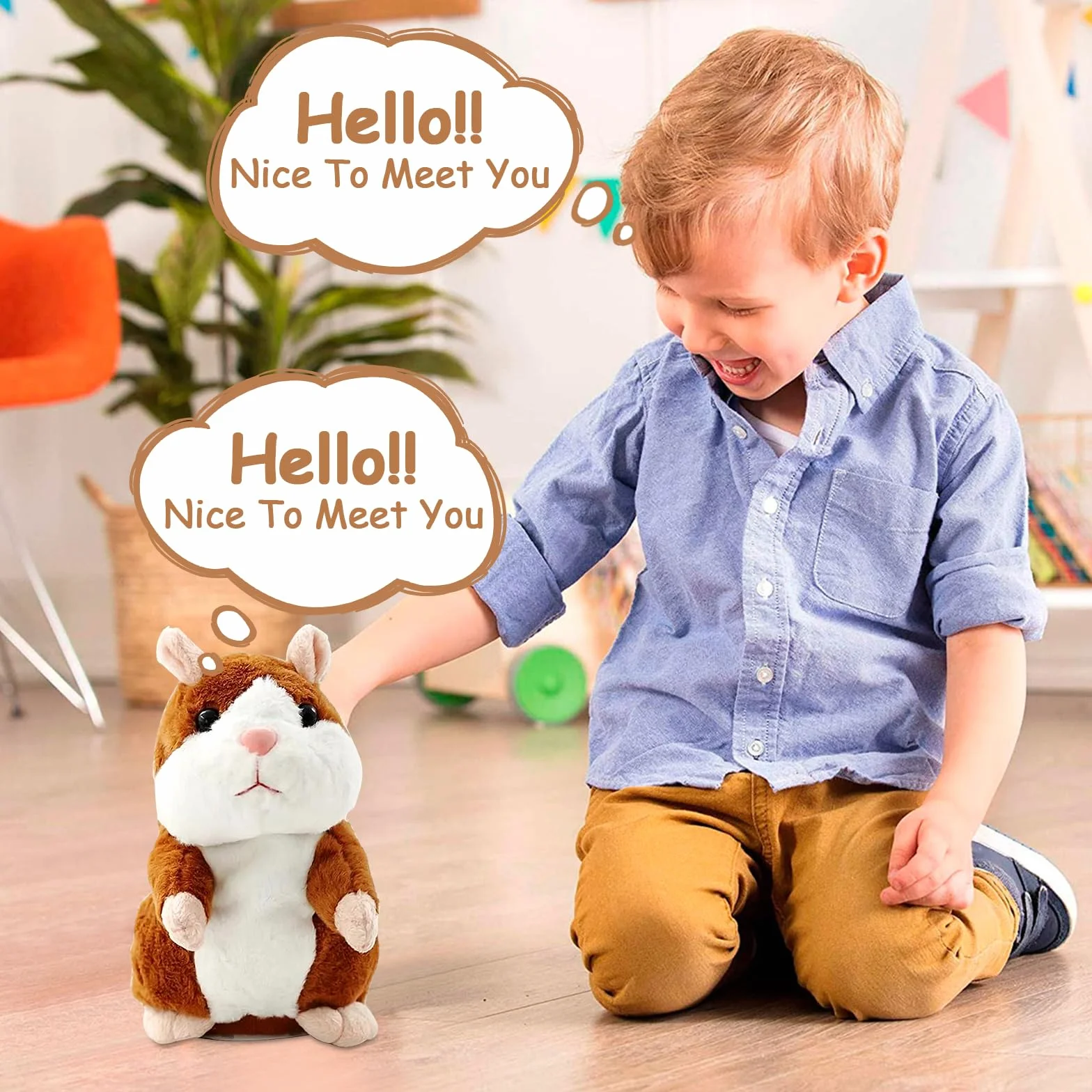 JOKILY Hámster parlante, hámster que habla, juguete de peluche para hámster, juguetes de peluche para niños, juguetes de peluche para niños, regalo de cumpleaños infantil