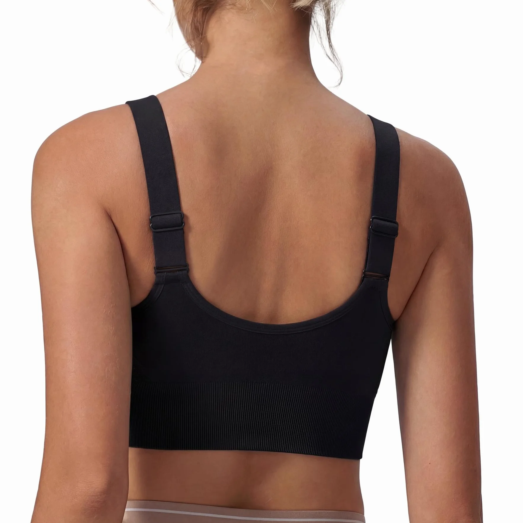 Sujetador Deportivo Mujer Alta Impacto Sin Aros Tirantes Ajustables Almohadillas Extraíbles Top Correr Gimnasio