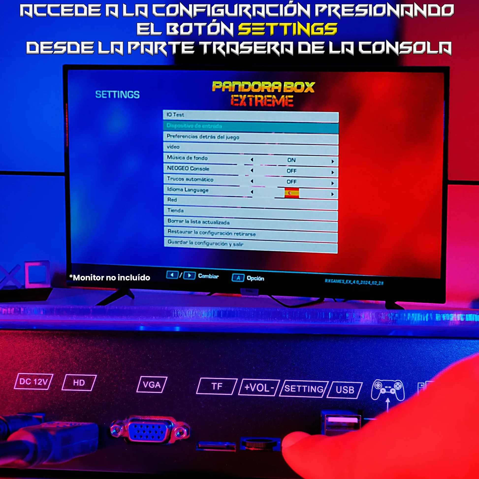 Unicview Pandora Box 3D, Retro Consola Maquina recreativa Arcade Video, Joystick Arcade, Versiones Originales Juegos Retro, Incluye Juegos 2D y 3D. Función de Guardar Partida, Pandora_5000