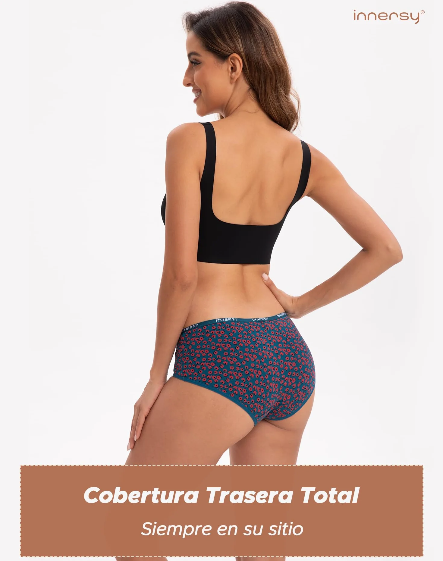 INNERSY Bragas Mujer Algodón Culotte Cintura Midi Pack de 6