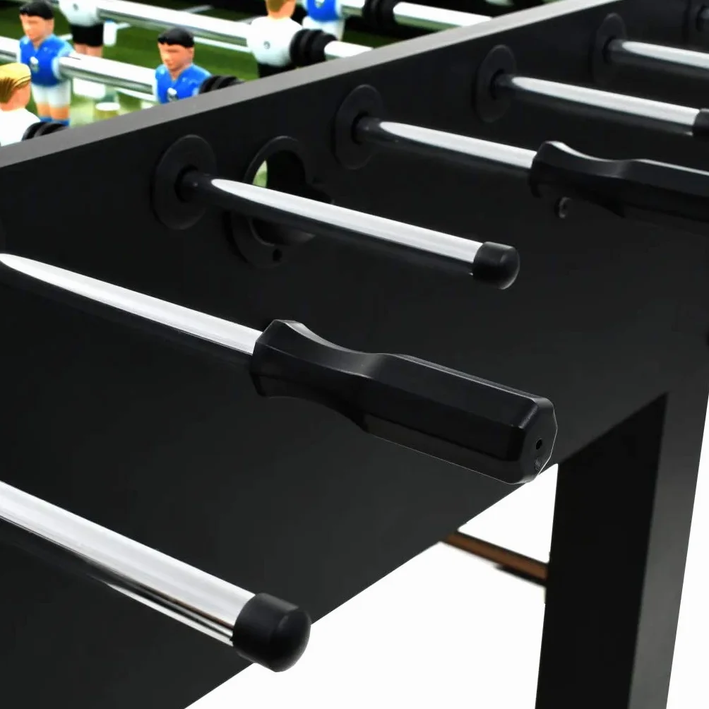 Mesa de fútbol profesional de 60 kg, 140 x 74,5 x 87,5 cm, de acero, con 2 porterías, 2 pelotas, 2 marcadores, 8 cañas de jugador y 22 jugadores