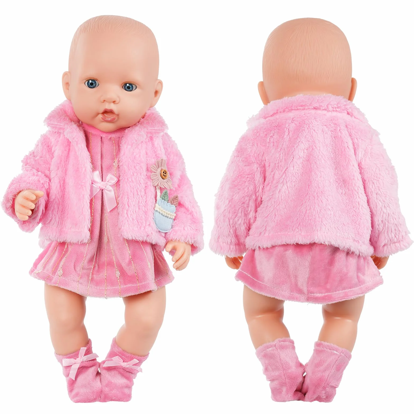 Aolso Ropa para Muñecas Bebé，Ropa para Muñecos Bebé de 35cm-45cm，Conjunto de Ropa de Muñeca,Juego de Disfraz de Muñeca para Niños y Niñas,Accesorios para Muñeca(no muñecas)-Cordero