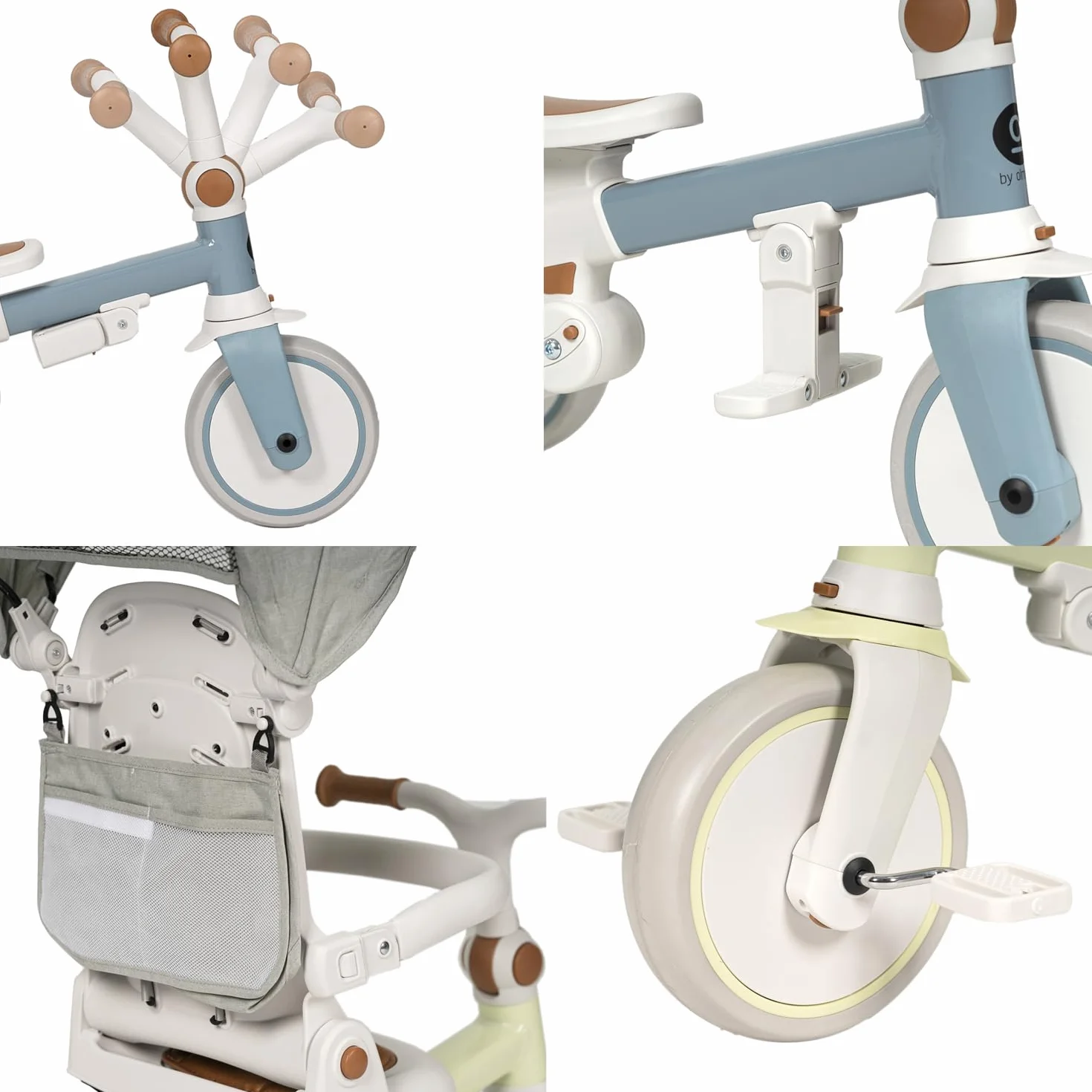 Olmitos - Triciclo Evolutivo de Bebé 5 en 1 - Bicicleta Niños Desde 1 Año hasta 25 Kg - De Triciclo a Bicicleta con o sin Pedales – Adaptable y transformable (Evol, Gris)