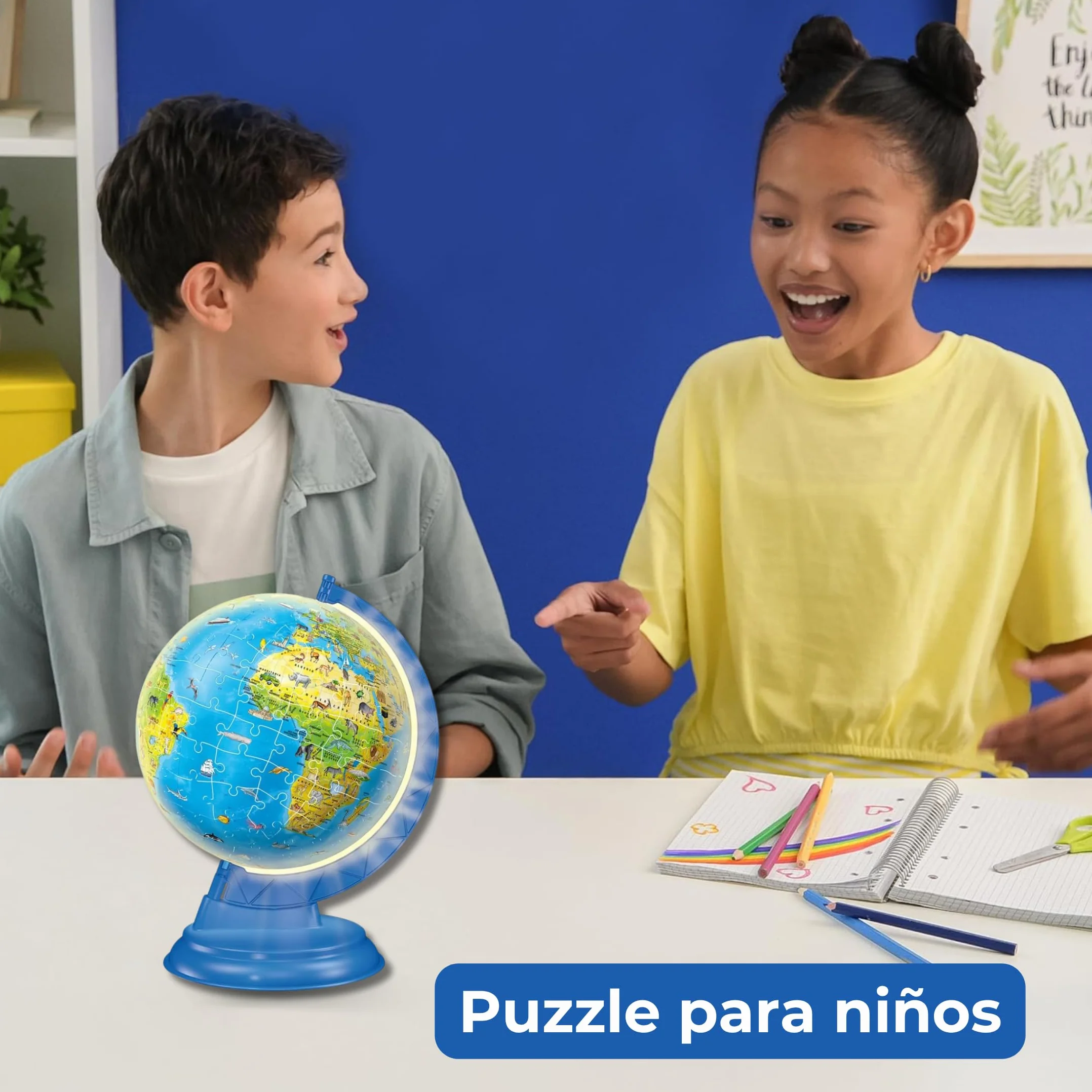 Ravensburger Puzzle 3D Globo Terráqueo con Luz | 180 Piezas | Maquetas para Montar | Regalos Niños 6 Años
