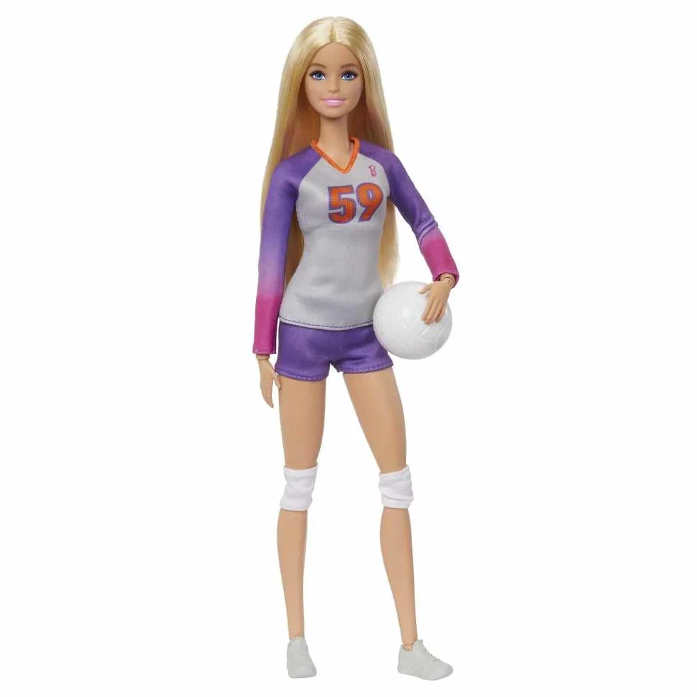 Barbie Tú Puedes ser Made to Move Jugadora de Voleibol Muñeca Rubia Profesiones con Accesorios, Juguete +3 años (Mattel HKT72)