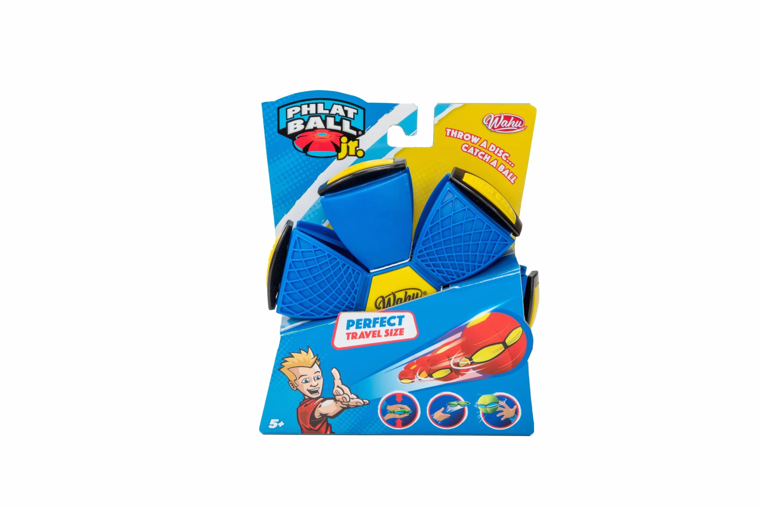 Wahu - PHLAT BALL Junior Color Aleatorio - Mini Frisbee Transformable en Balón - Juguetes Niños 5 Años - Regalo Niño 5 Años - 10,2 cm Balón, 15,2 cm Frisbee - Juego al Aire Libre - 2+ Jugadores
