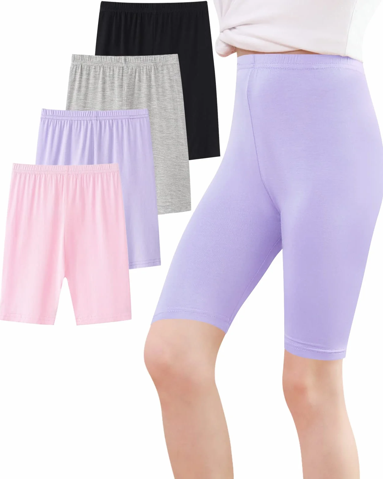 Adorel Mallas Corto Pantalon Shorts Deportiva Niña Pack 4