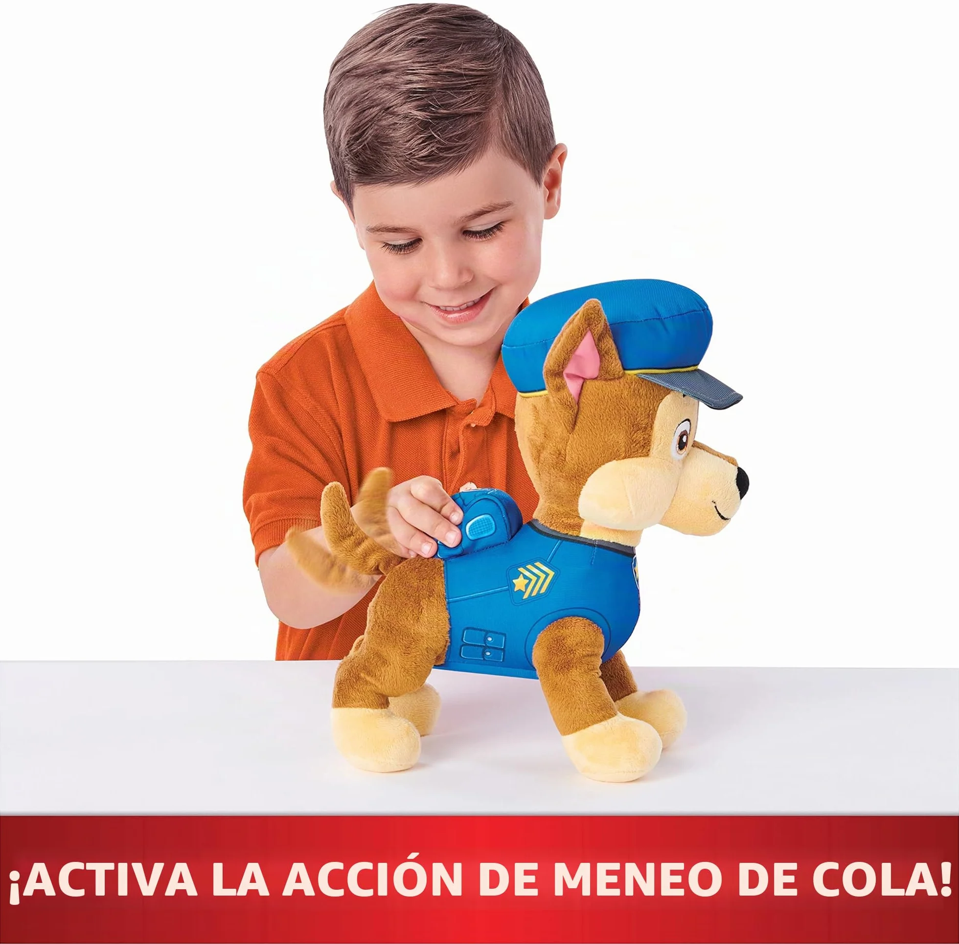 Paw Patrol, Talking Chase - Juguete de Peluche Interactivo de 12 Pulgadas de Alto con Sonidos, Frases y Cola meneando, Animales de Peluche, Juguetes para niños a Partir de 3 años