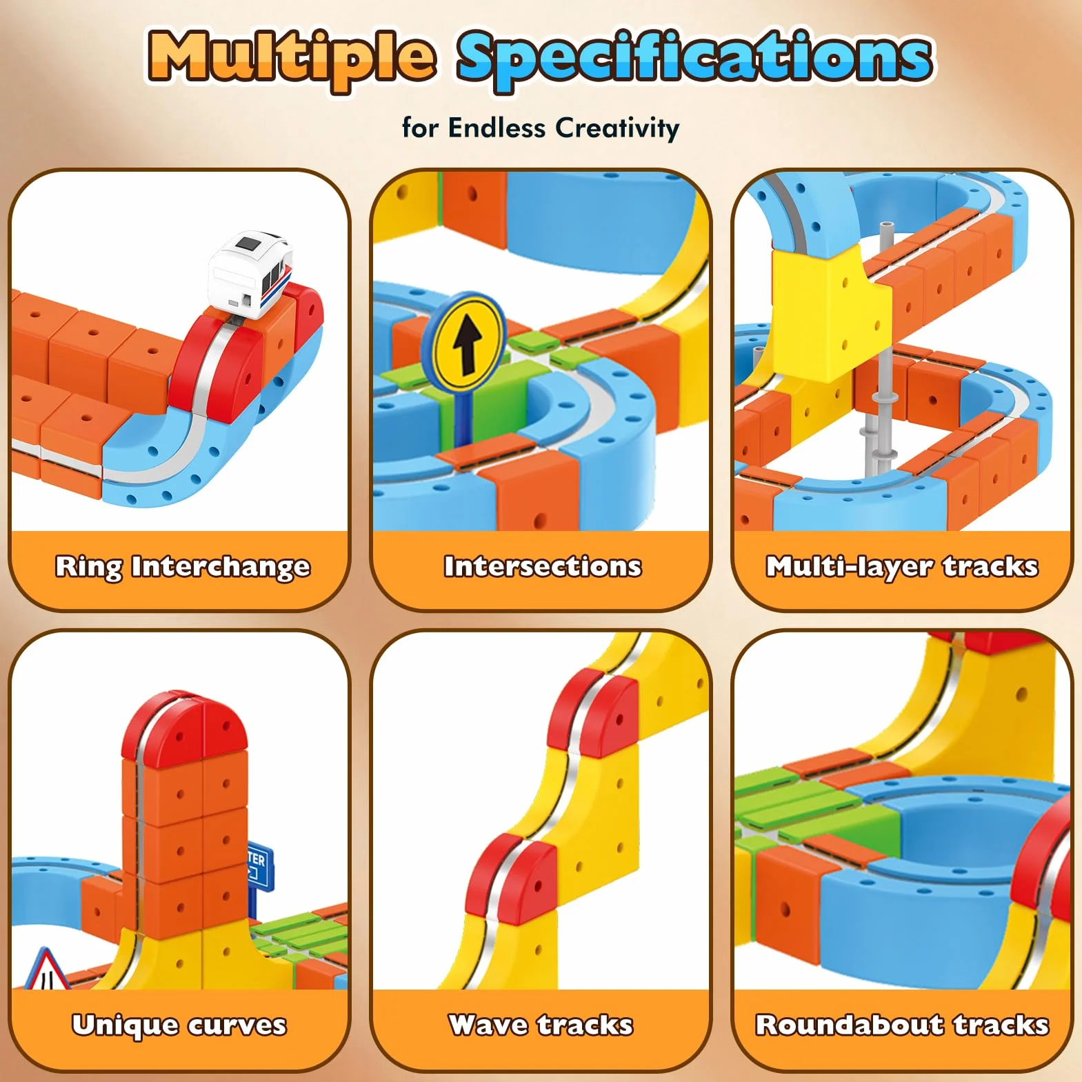 80 Piezas Tren Electrico Juguete Niños, DIY Cube Track Regalo Niño Niña 3 4 5 6 7 8 Años Cubos 3D Tren Magnetico Eléctrico Juguetes Niño 3-8 Años