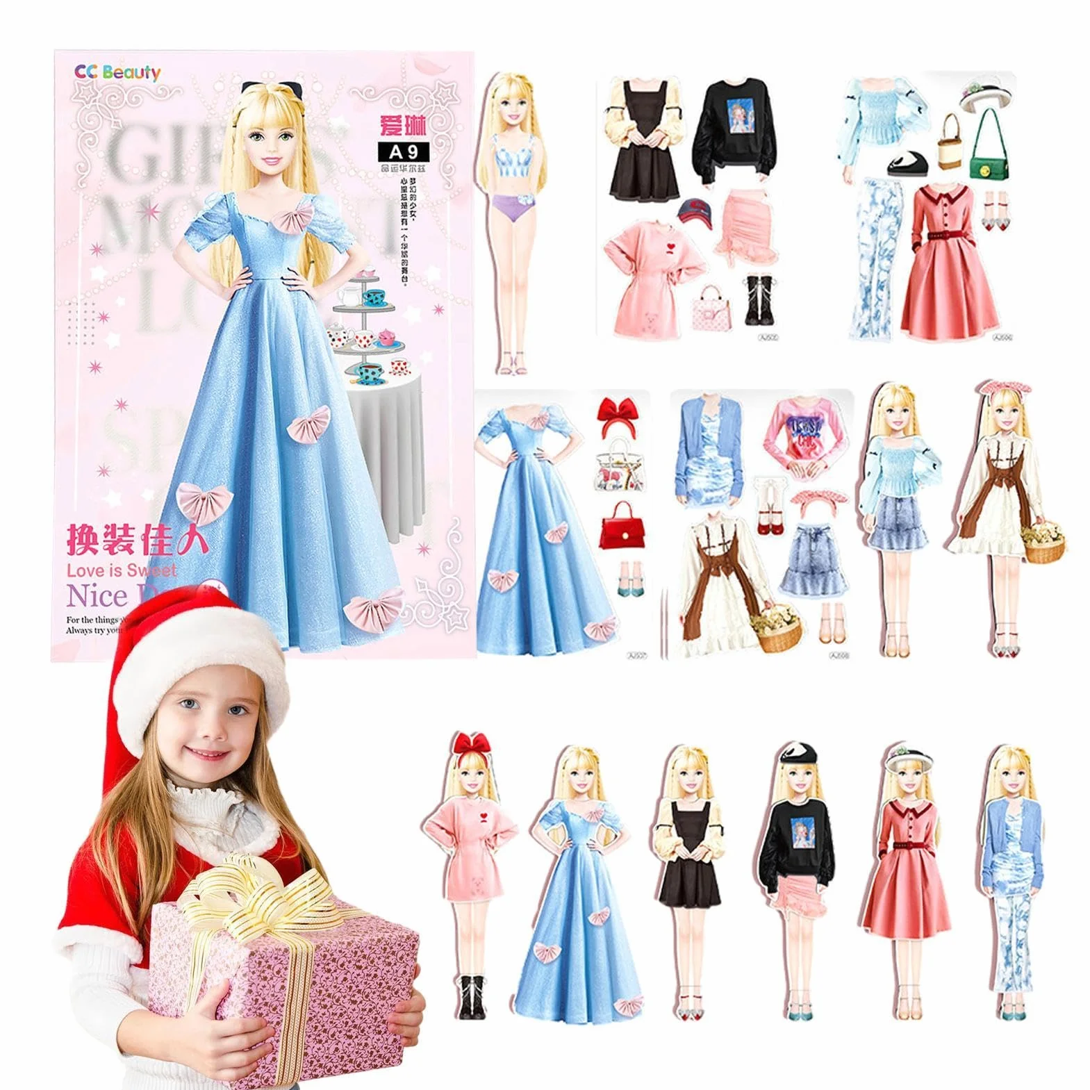 Muñecas de Vestir magnéticas,Vestir magnéticas | Juego de Combinar Ropa Relajante y ,Rompecabezas magnético portátil para Vestir, sin Rebabas, Regalo de cumpleaños y Navidad para niñas