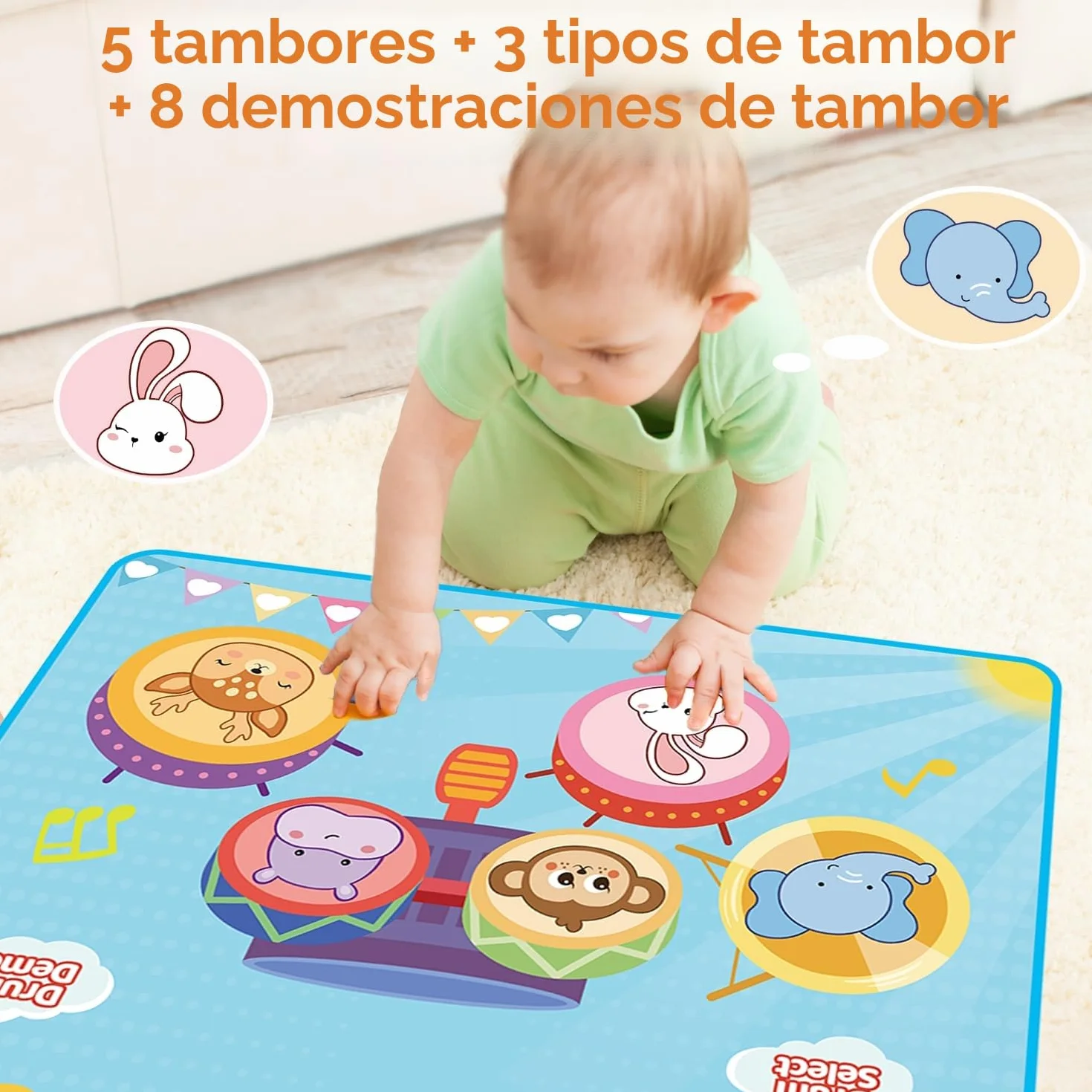 Lobyoh Juguetes para Bebés 1 Año, 2 en 1 Alfombra Musical Juguete de Tambor para Pequeños, Regalos Educativos para Niños Niñas 1 2 3 4 5 Años