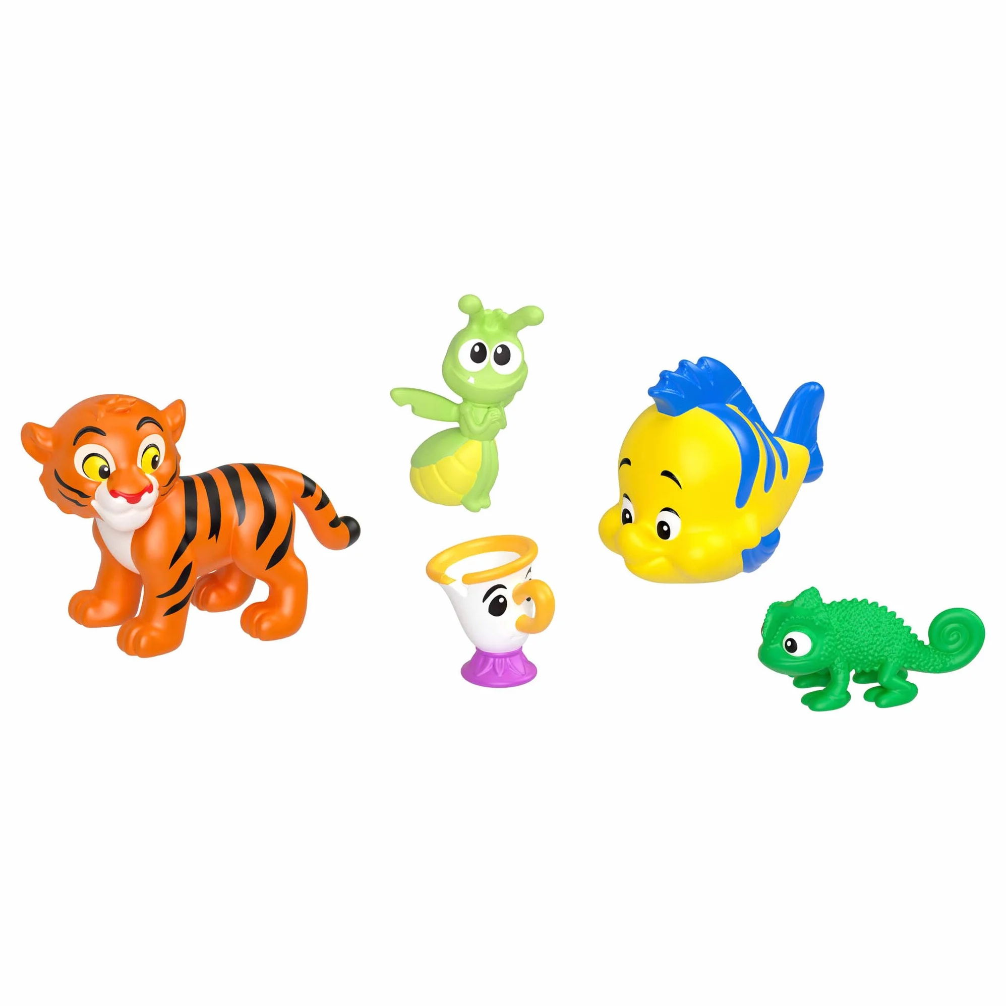 Mattel Disney Princesas y amigos Conjunto de juego con cinco muñecas pequeñas articuladas con faldas o pantalones extraíbles y cinco figuras de amigos, inspiradas en las películas de Disney, JBL33