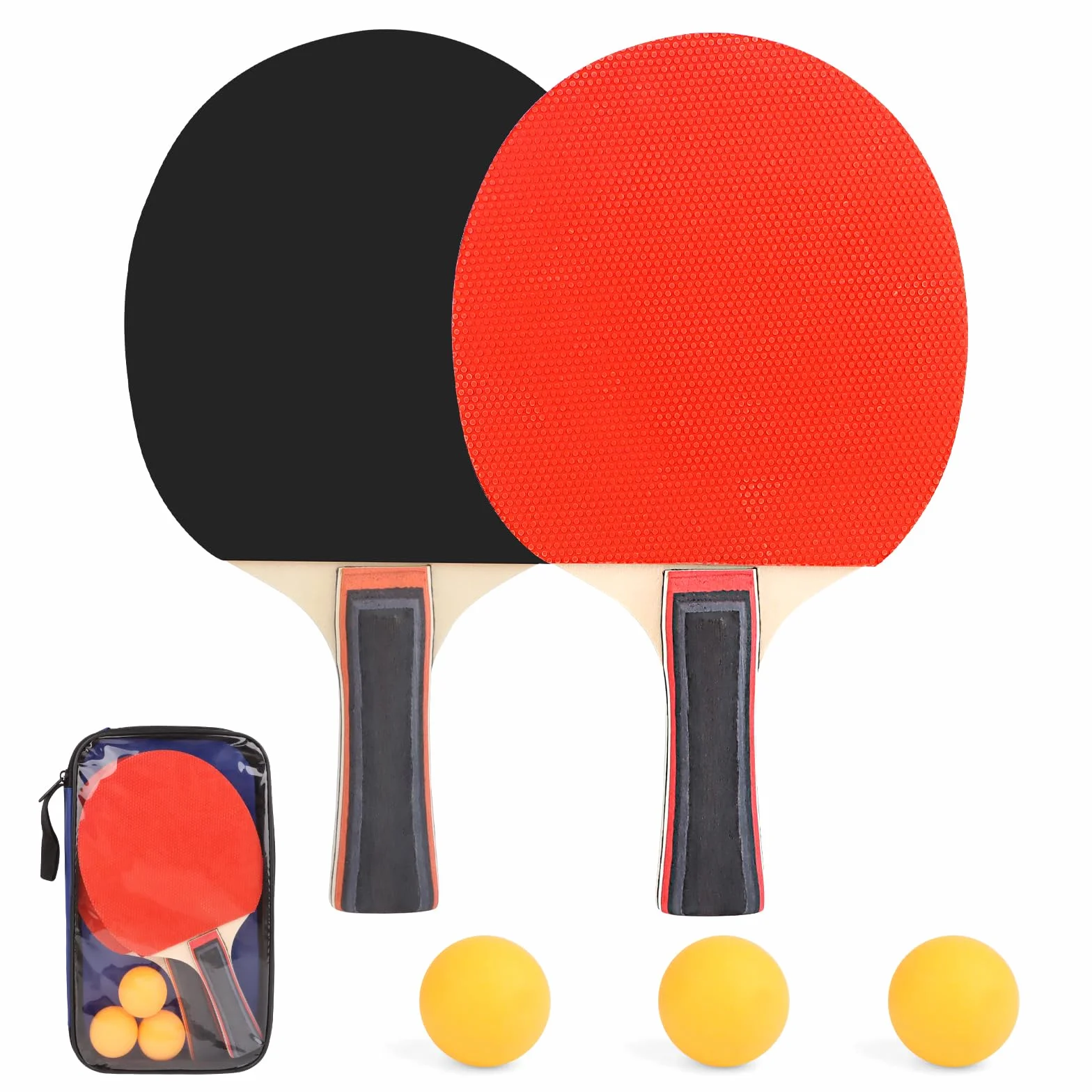 Palas Ping Pong Set Profesional 2 Raquetas 3 Pelotas 1 Bolsa Tenis Mesa