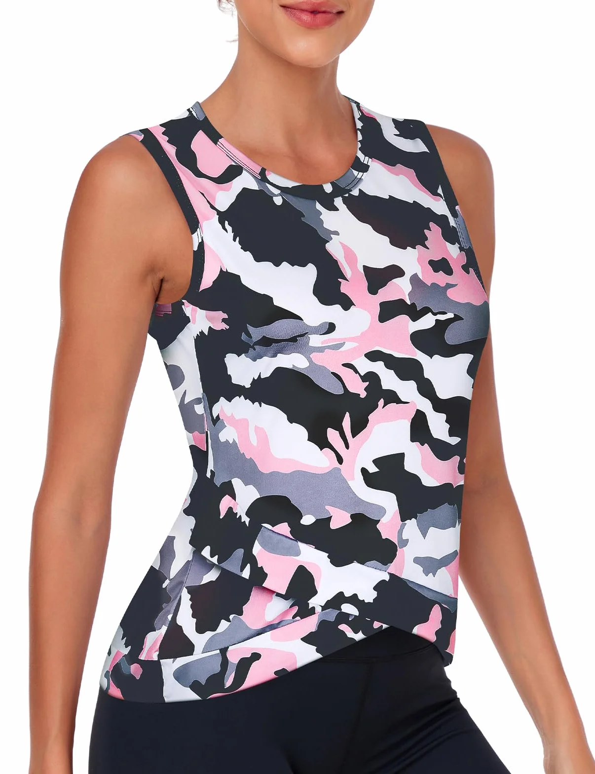 Akiooue Camiseta sin mangas para mujer deportes yoga gimnasio absorbe humedad
