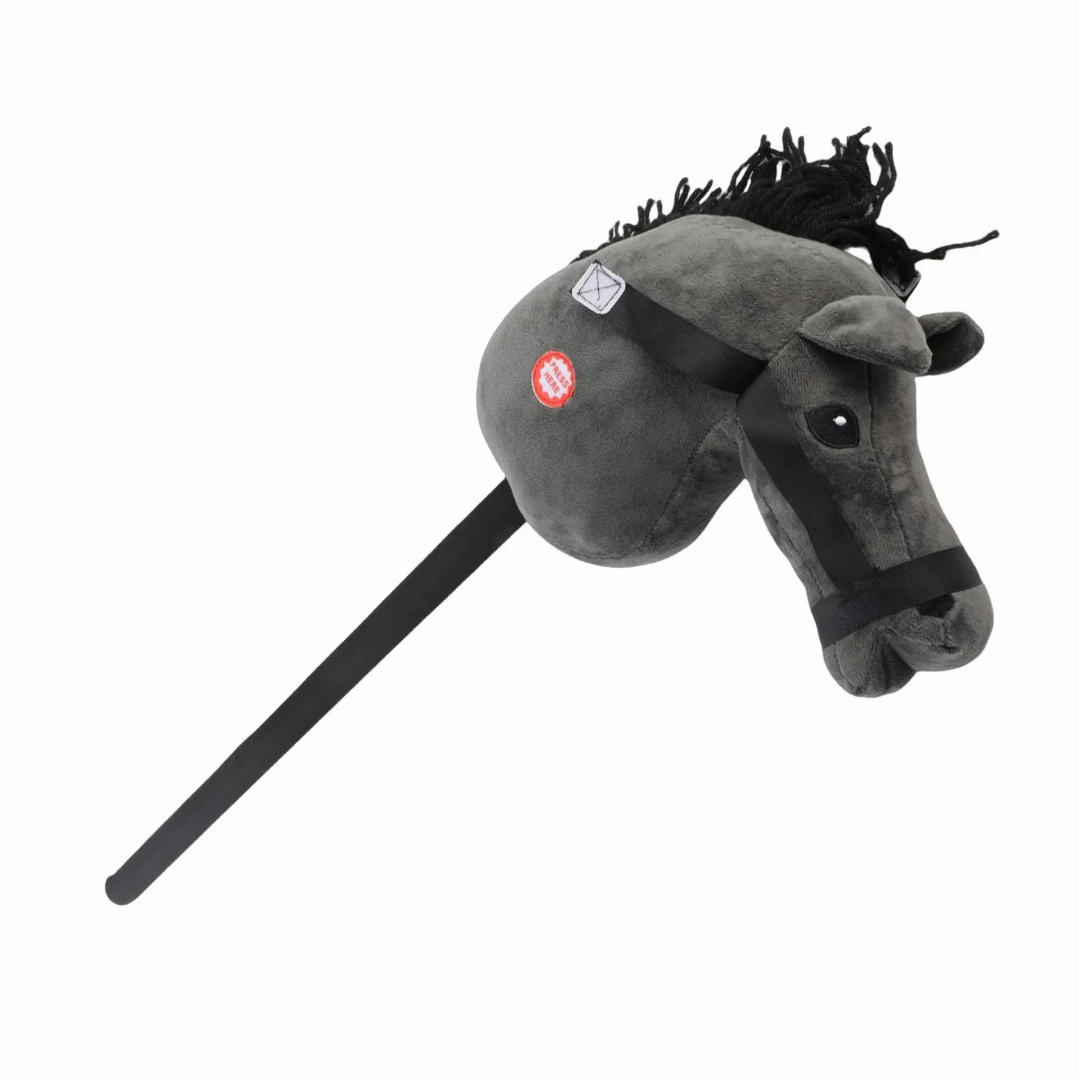 aqxreight Juguete de Palo de Caballo de 70 Cm con Sonido Juguete de Cabeza de Caballo de Felpa Suave para Niños, Sonidos de Galope y Relincho, de Peluche de Piel Sintética Marrón para Niños