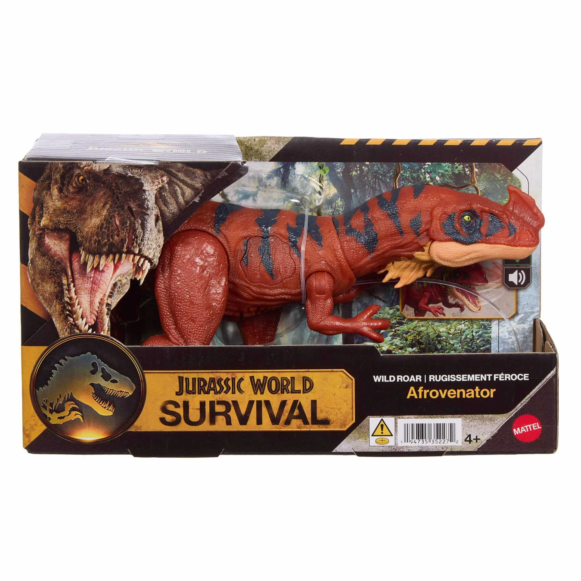 Mattel Jurassic World Rugido Salvaje Figuras de Dinosaurio con Ataque de mordisco en múltiples direcciones y Sonido, Juguete articulado, Juego Digital (Las Especies Pueden Variar), JKL76