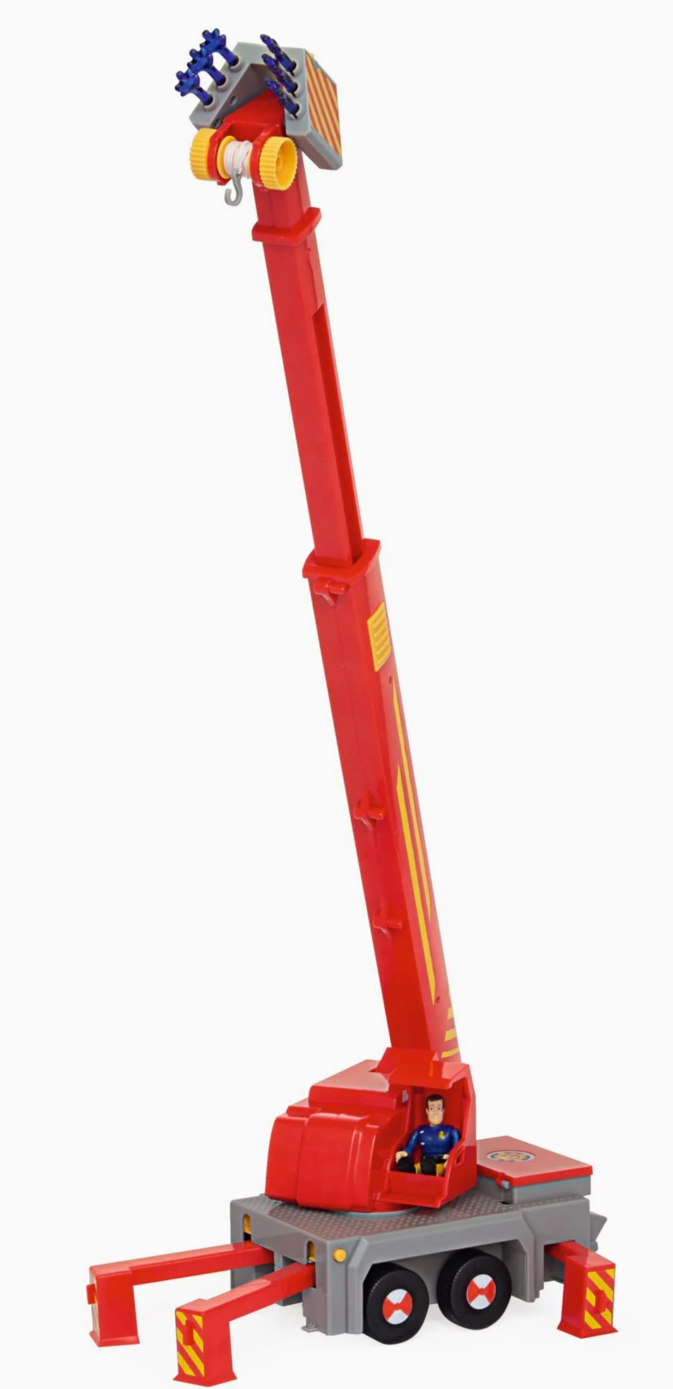 Simba 109252517 - Grúa de Juguete de Sam Bombero (50 cm) - Vehículo de Rescate 2 en 1 (Coche y grúa) para niños a Partir de 3 años, con cabrestante, Figura, luz y Sonido (Incluye Pilas)