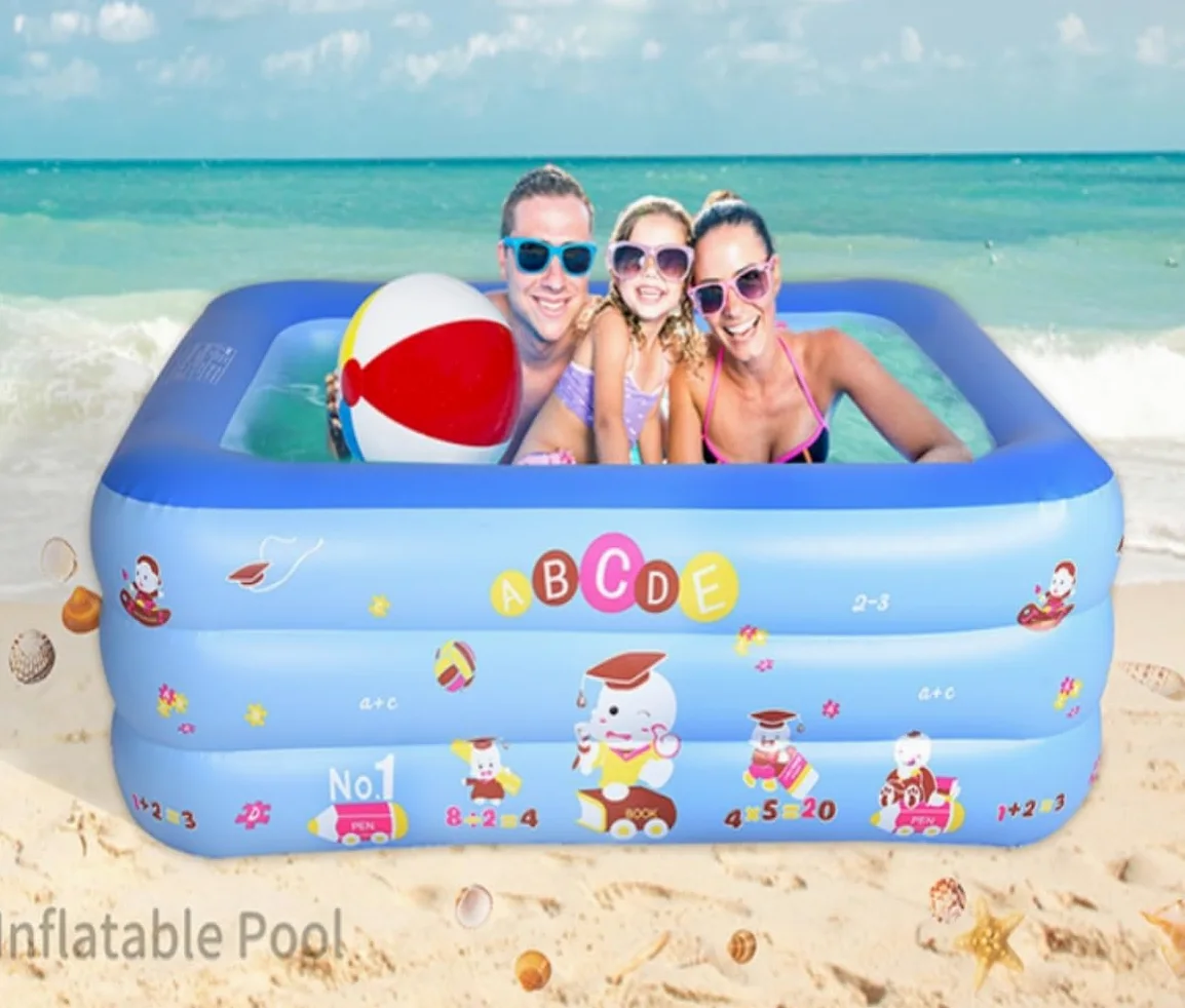 Piscina Hinchable Piscina Inflable Piscina Infantil Jugar En El Agua Centro De Natación Piscinas Juguetes Al Aire Libre Juego sobre El Suelo Piscina para Exteriores(Pink,135 * 85 * 50cm)