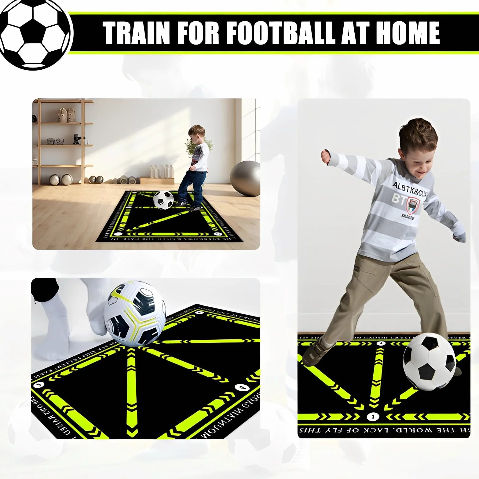Estera de Entrenamiento de Fútbol Antideslizante 60x90 cm Verde para Regatear