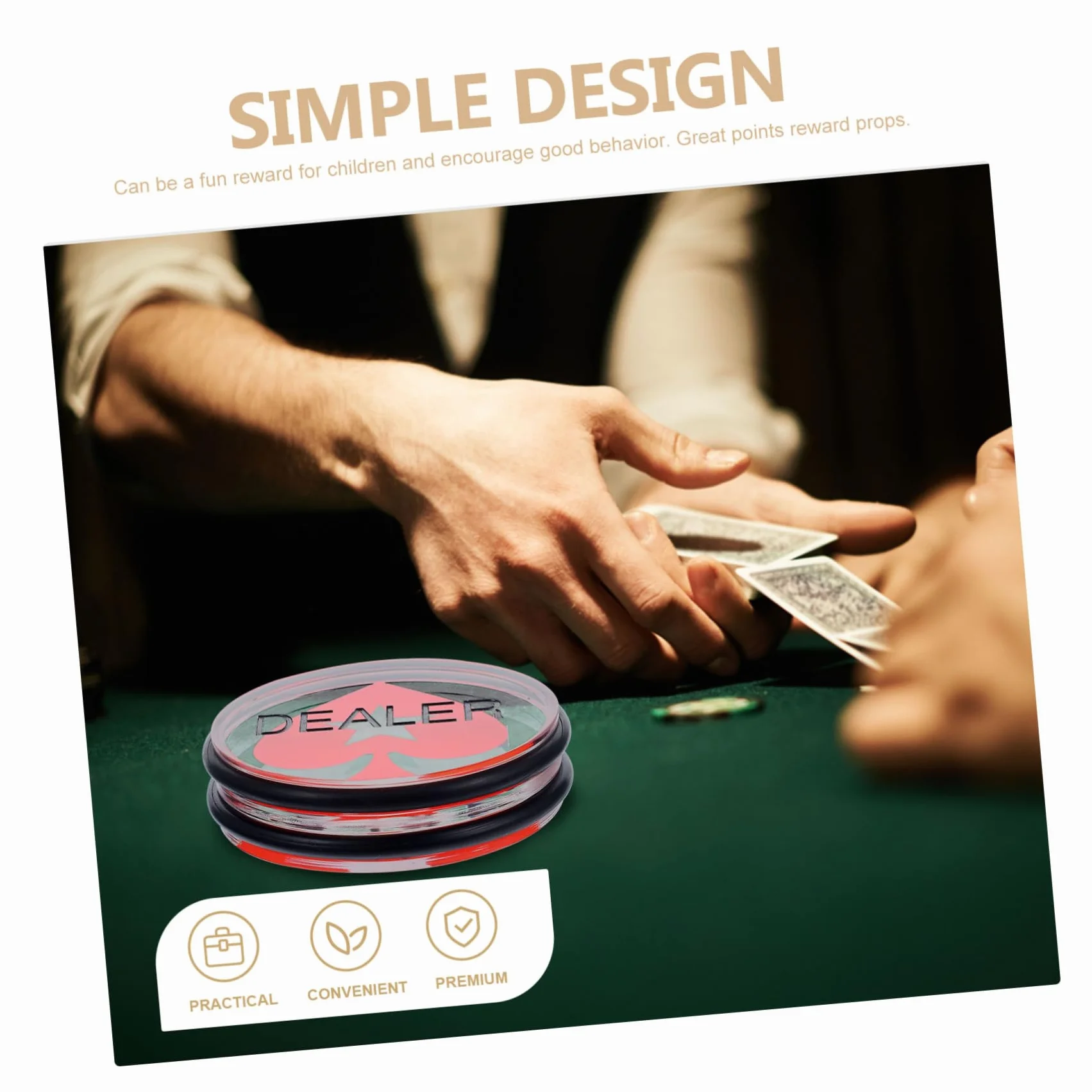 Acrílico Poker Dealer Button Doble Cara Robusto Ligero para Poker Accesorios de Juego y Contador de Tarjetas para Holdem y Accesorios de Juego