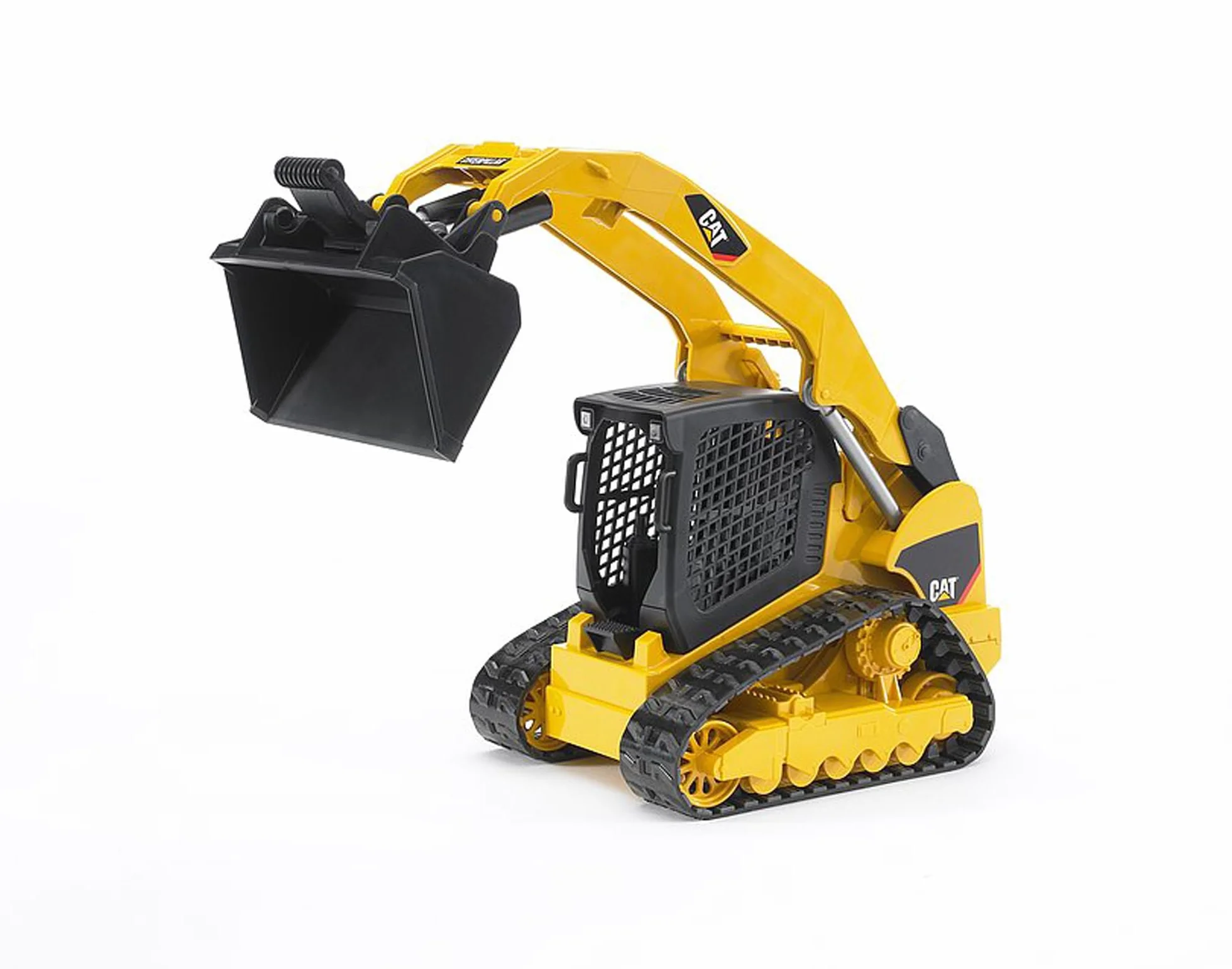 bruder 02136 - Cargadora compacta de orugas Cat con adaptador frontal - 1:16 Vehículo, Construcción, Cargadora, Juguete