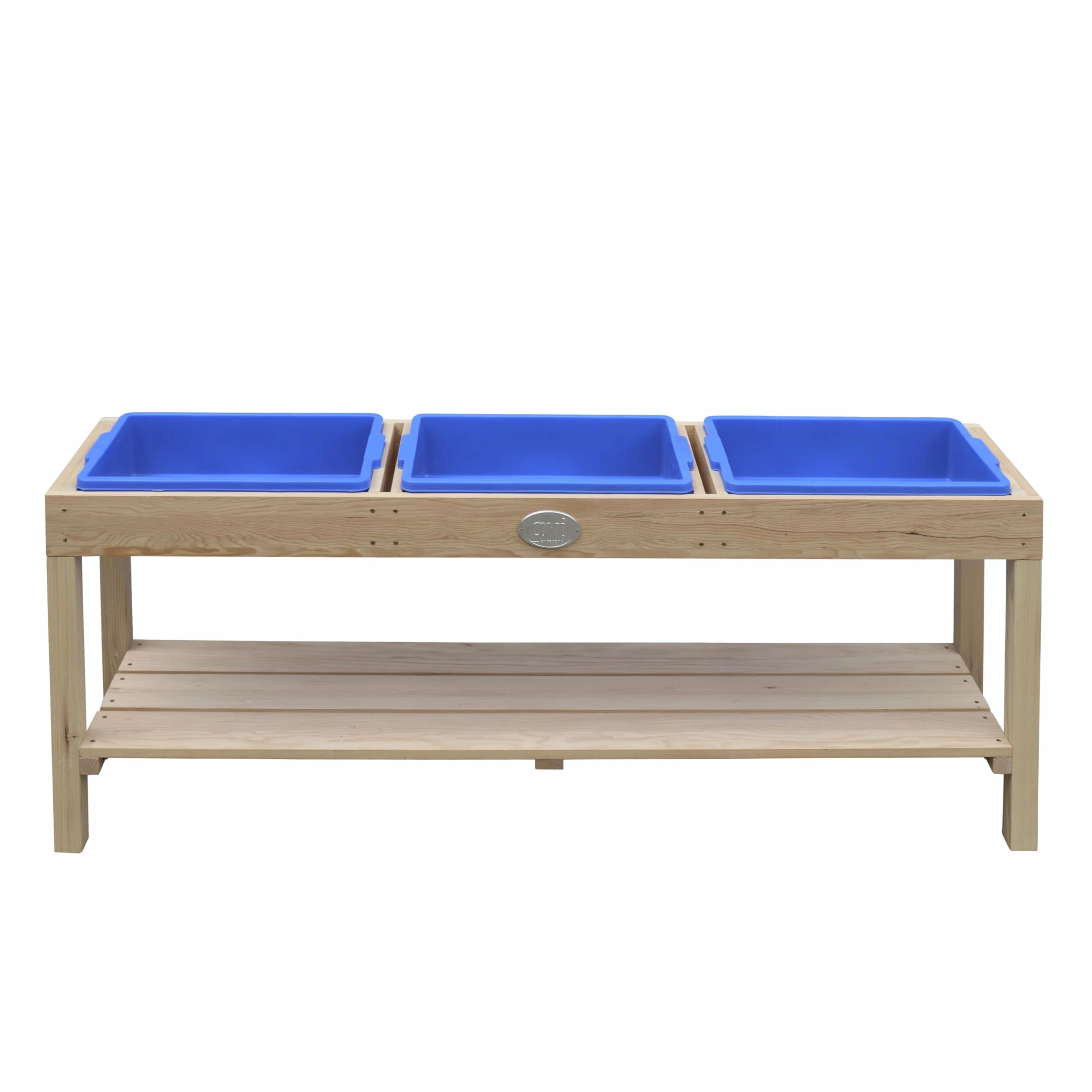 AXI Mesa de Madera para Arena y Agua | Mesa de Arena/Mesa de Barro con 3 Contenedores y Estante de Almacenamiento | 124 x 50 cm.