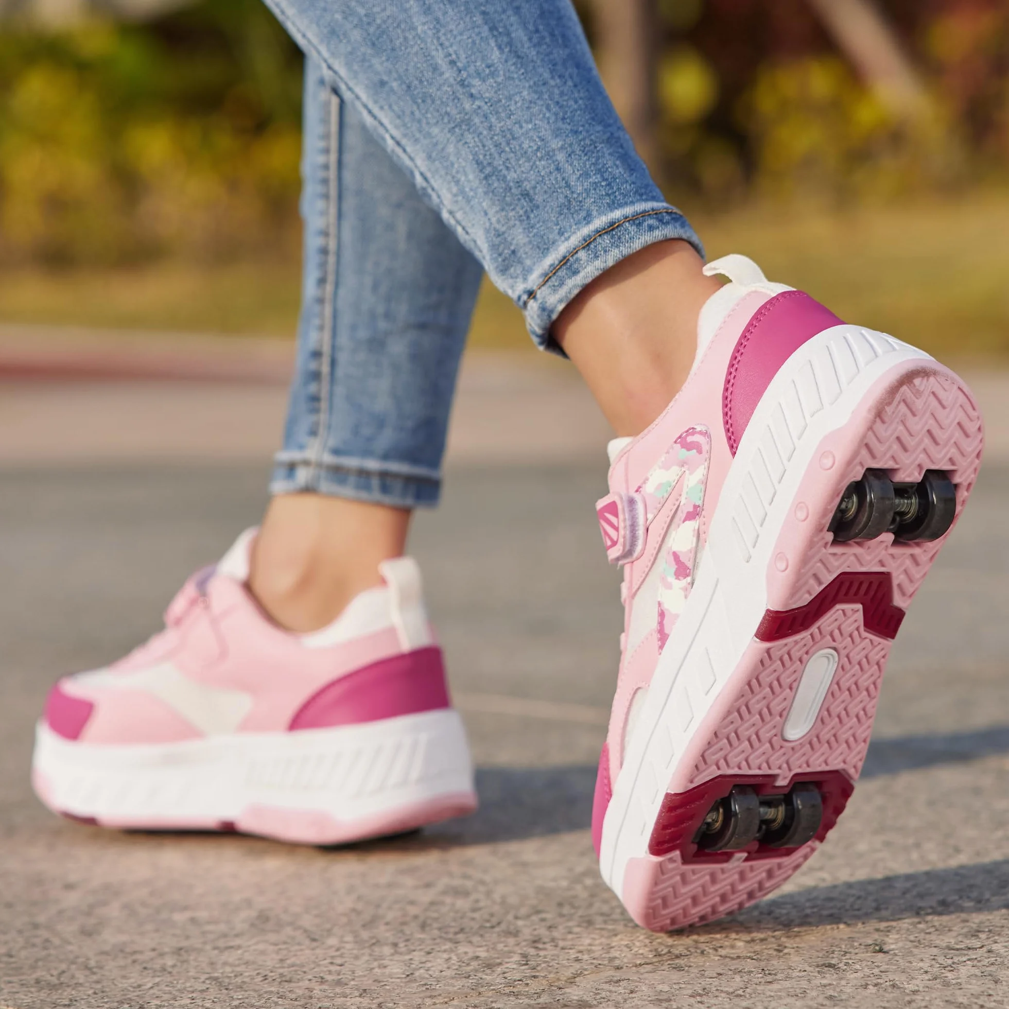 Patines de Ruedas 2 en 1 Zapatos con Ruedas para niños y niñas Zapatillas de Skate