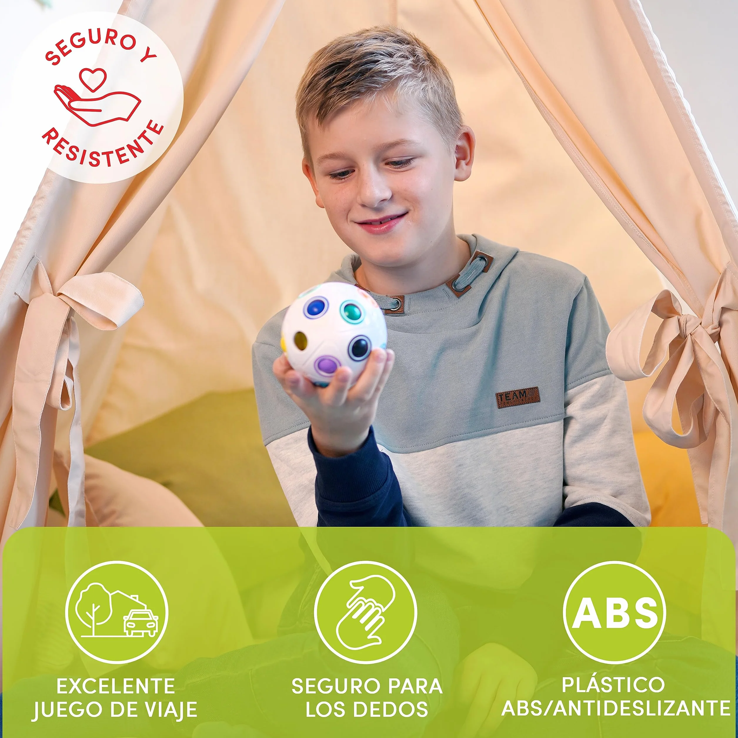 CUBIDI® Bola Mágica Arcoíris Grande Puzzle 3D. Rompecabezas Niños Ideal También como Rompecabezas Adultos. Juguetes Antiestres Adultos y Perfectos como Regalo Niña 6 Años y Niño.