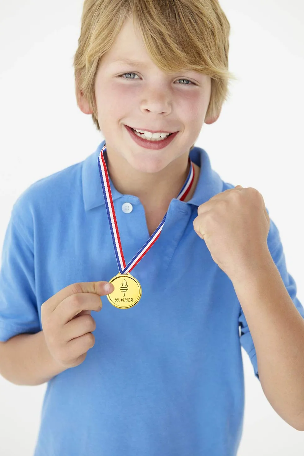 Pllieay 100 Piezas Medallas de Plastico Oro para Niños Fiesta Premio Competencia