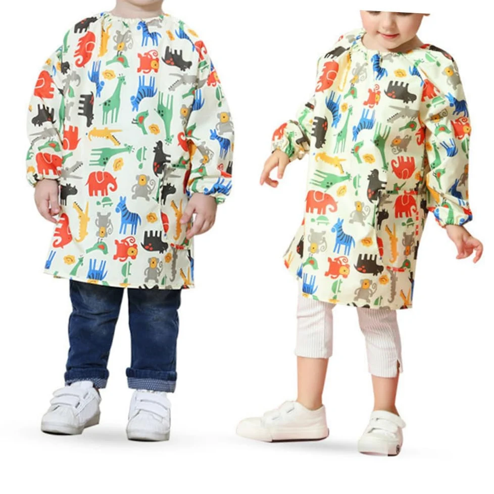 Mikinona Bata de Pintura para Delantal de Arte Estampado Amarillo Manga Larga Talla M Ropa Protectora Transpirable y Resistente a Manchas Adecuado para Pintar y Dibujar