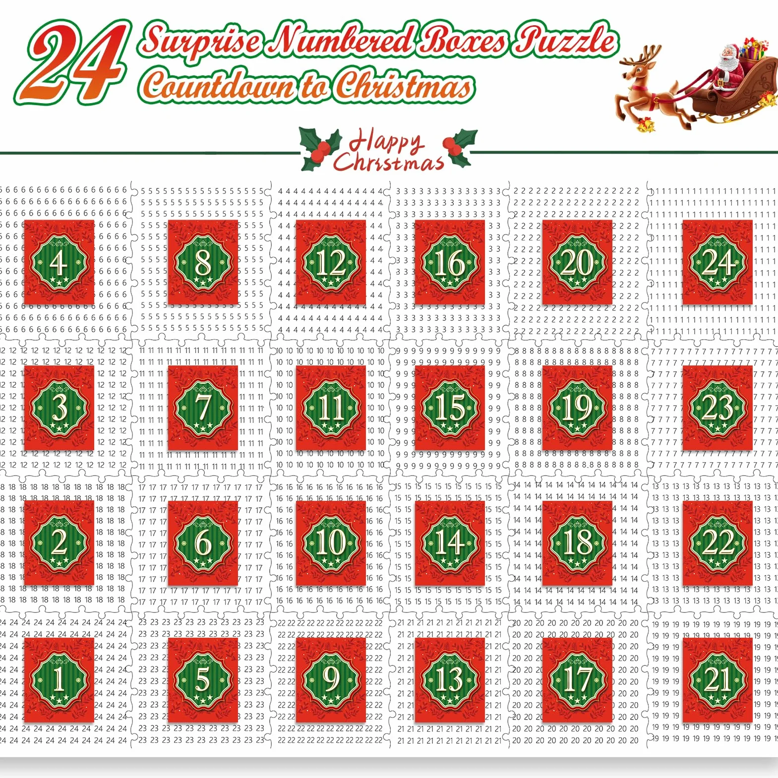 HappyGoLucky Calendario Adviento 2025 Adultos, Puzzle 1000 Piezas Adultos Regalo Navidad para Mujer Hombre y Niño Niña Calendarios de Adviento Adolescentes Regalos Originales para Amigas Parejas