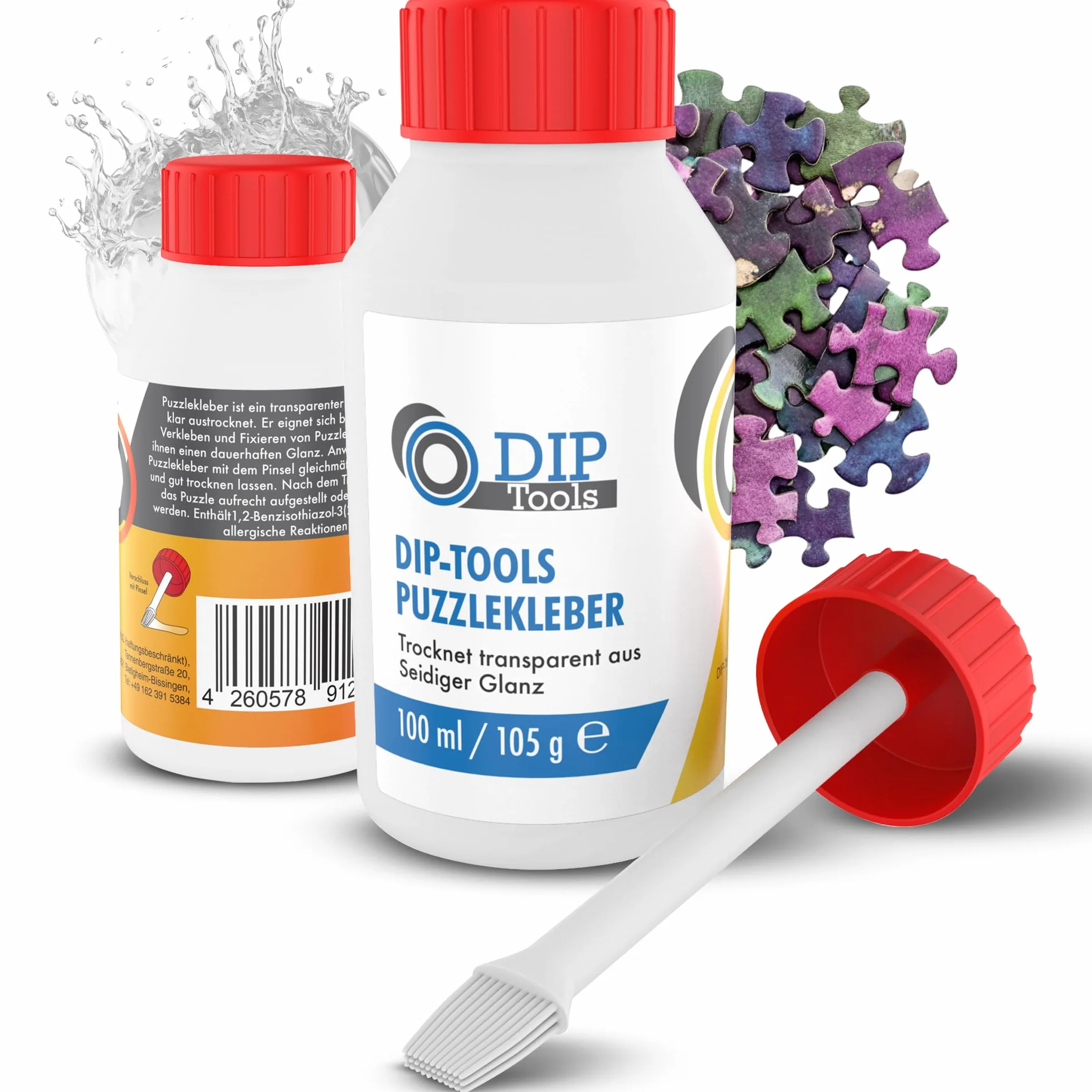 DIP-Tools - Pegamento transparente y rápido de secado para puzles, agarre duradero y brillo