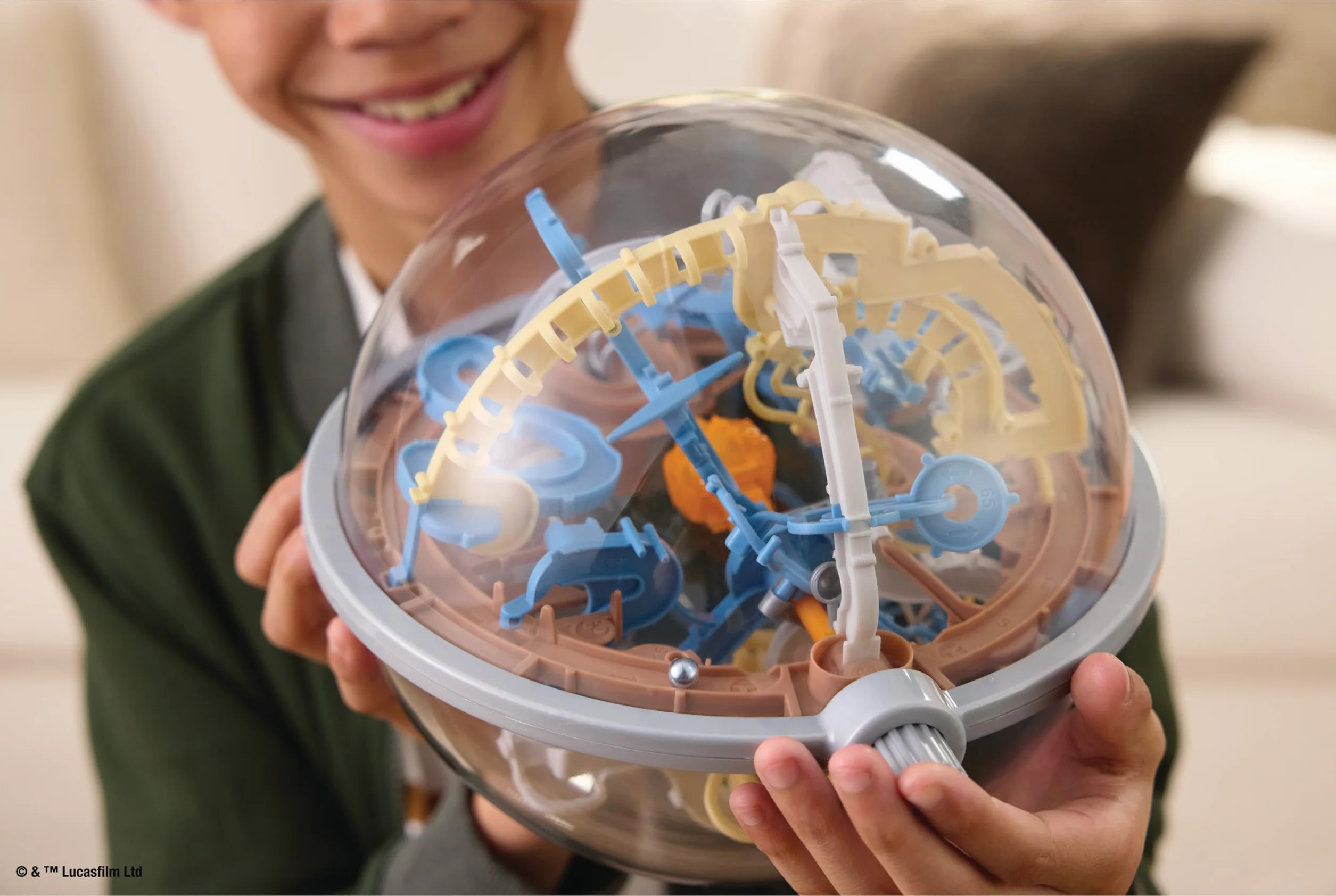 Spin Master Games Perplexus Star Wars - The Mandalorian - Laberinto de Bolas 3D con 80 obstáculos galácticos del Universo Star Wars con botón Giratorio Interactivo, a Partir de 8 años