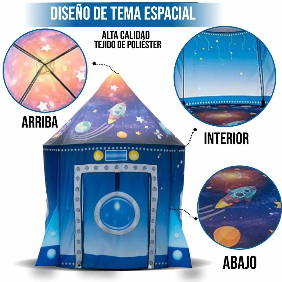 Tienda campaña Infantil - Casitas Infantiles - Tipi - Casita Infantil Exterior - Juguete para niños 3,4,5,6,7 años - Juego Infantil - Casitas Tela - Regalo de cumpleaños - (Azul)