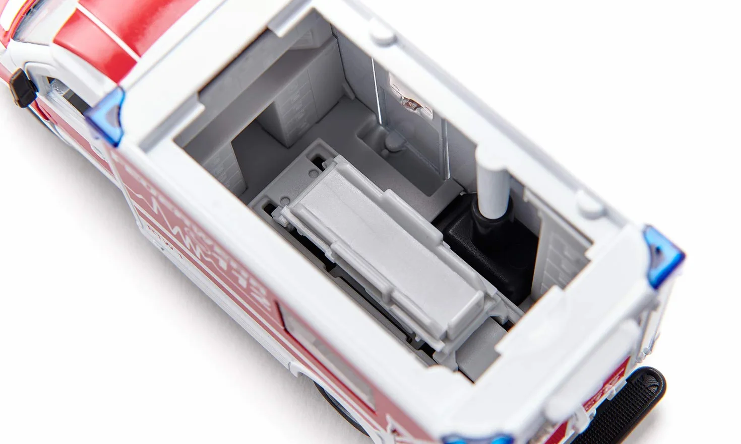 Siku 2115, Mercedes-Benz Sprinter Miesen Tipo C Ambulancia, 1:50, Metal/plástico, Rojo/Blanco, Techo Desmontable, Incl. Camilla y Tablero Giratorio