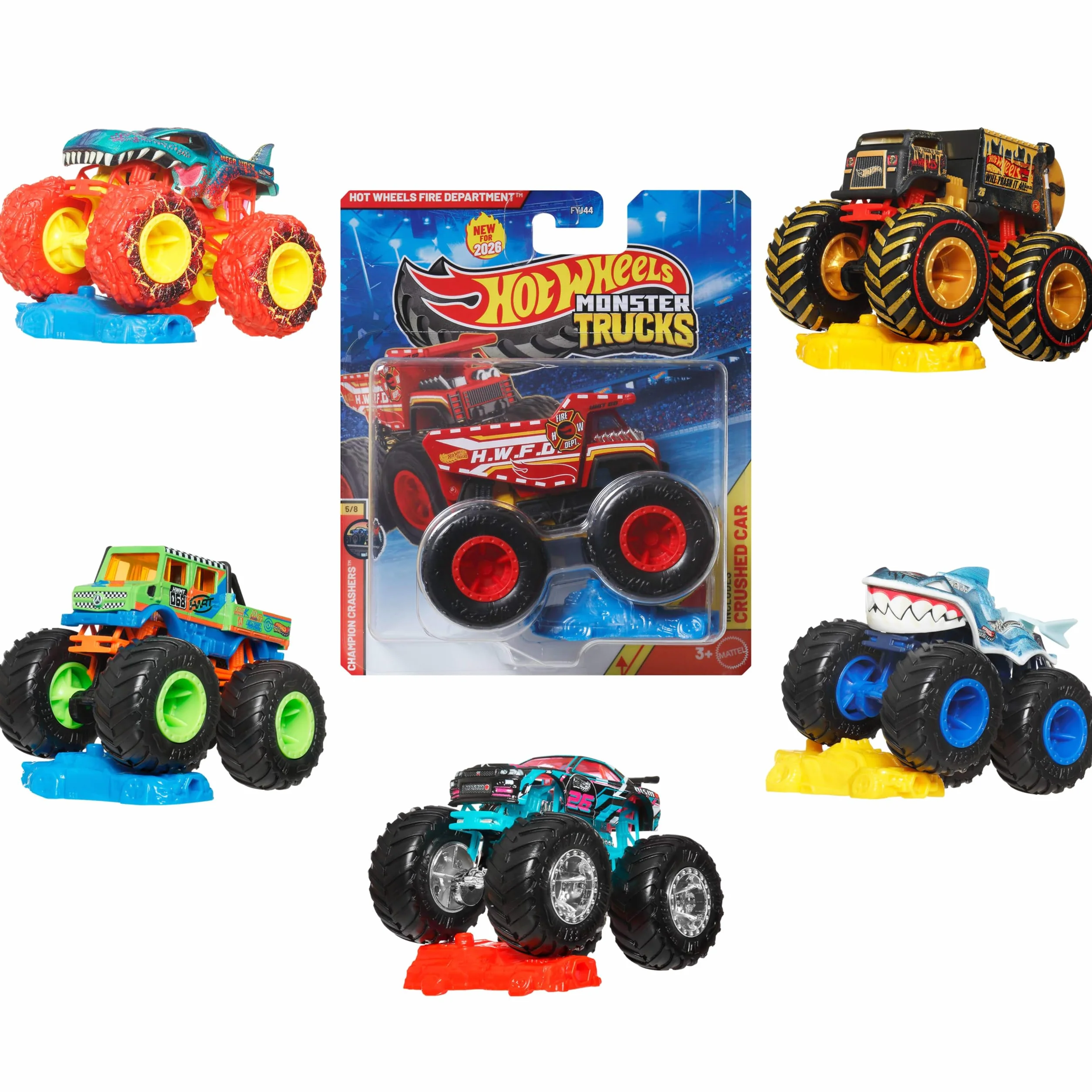 Hot Wheels Monster Truck Coches de Juguetes 1:64 (Modelos Surtidos, selección aleatoria), FYJ44