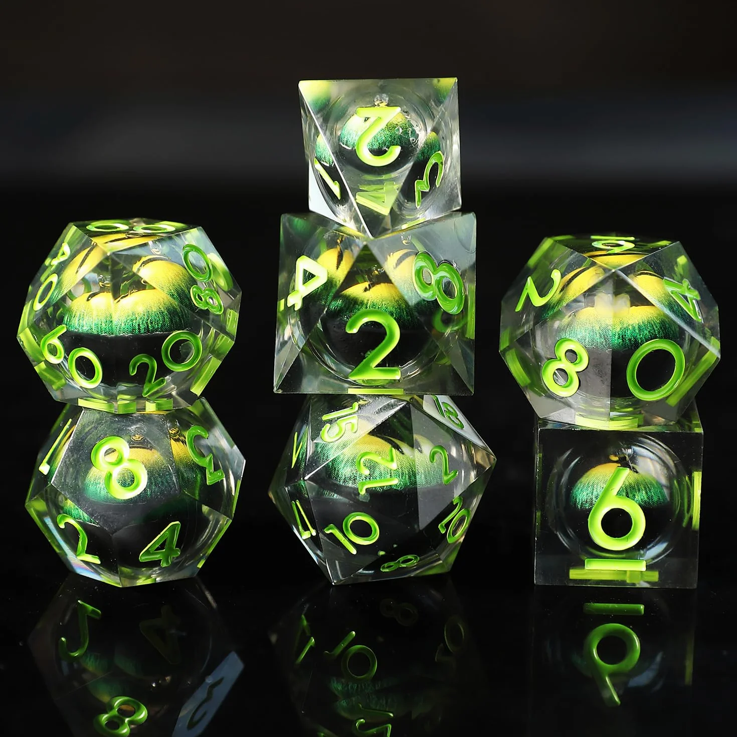 DND Juego de dados de resina poliédrica para mazmorras y dragones RPG MTG Ttrpg Pathfinder Juego de rol D20 D12 D10 D8 D6 D4 con caja de regalo